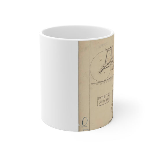 Patent drawing - Drawing of Velocipede Public domain  image Beautiful Novelty Ceramic Coffee Mug 11oz