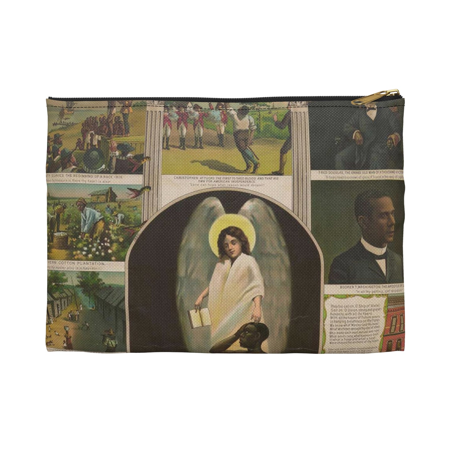 Afro-American Monument - Print, Library of Congress collection Large Organizer Pouch with Black Zipper
