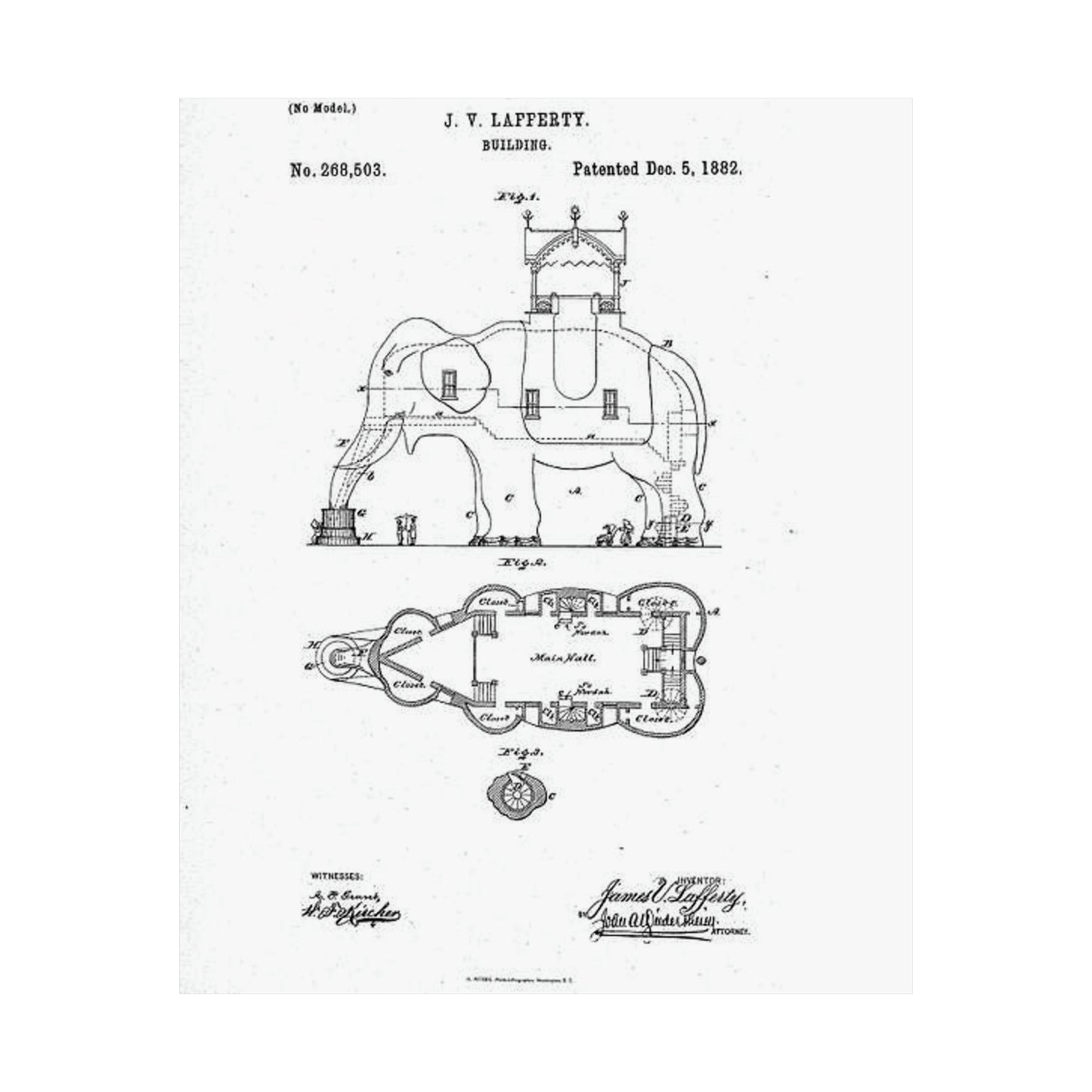 Patent Drawing of Engine - Lucy-USpatent268503 1882 Public domain  image High Quality Matte Wall Art Poster for Home, Office, Classroom