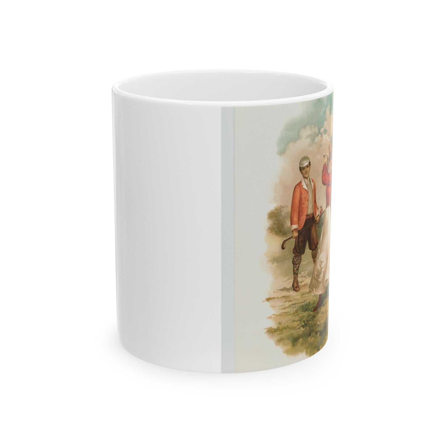 Illustration of a woman playing golf by Ellen Clapsaddle. (16038857847) Beautiful Novelty Ceramic Coffee Mug 11oz