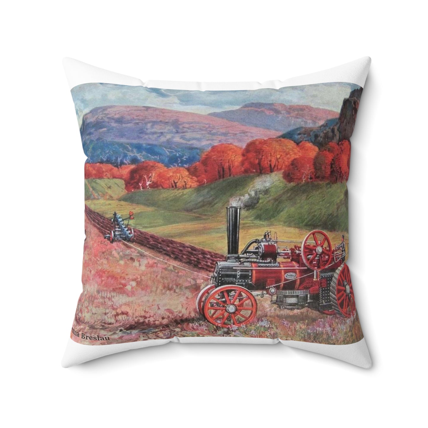 Kemna Lokomotiven - Steam locomotive, Public domain image Decorative Accent Square Pillow