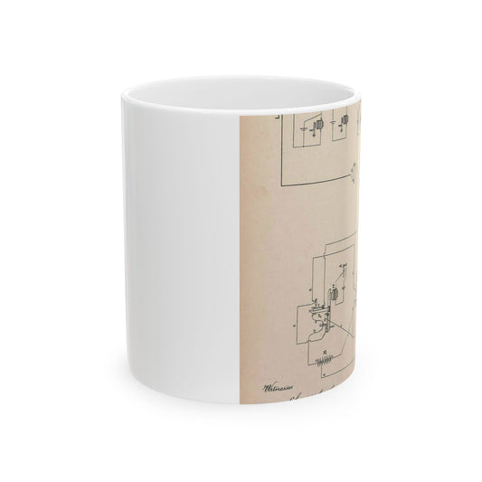 Patent Drawing of Engine - Collection of United States patents granted to Thomas A. Edison, 1869-1884 (1869) (14756348232) Public domain  image Beautiful Novelty Ceramic Coffee Mug 11oz