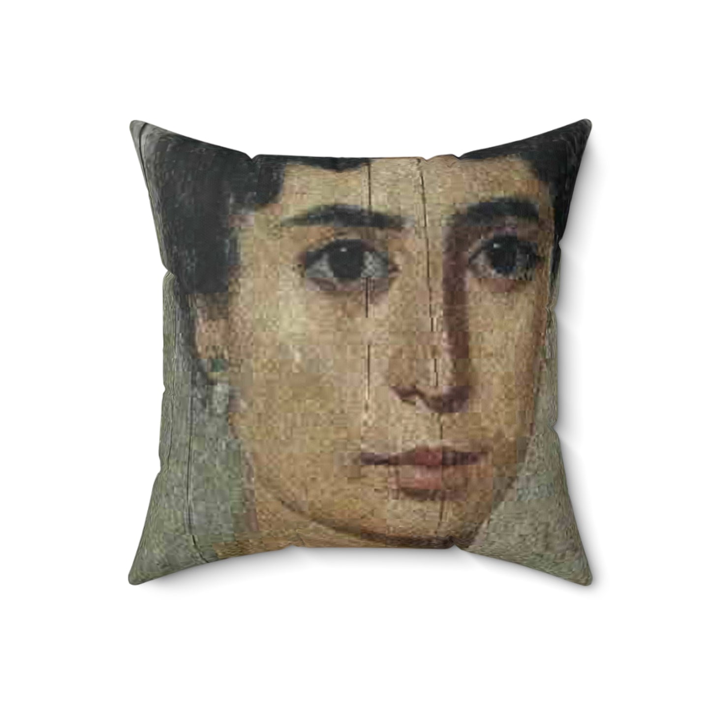 Fayum portrait BM EA 65346 (detail) Decorative Accent Square Pillow