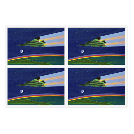 Artwork: "Blackbird at Sunrise" Artist: Bob Bausch, USAF Art Collection Laminated UV Protective Vinyl Stickers
