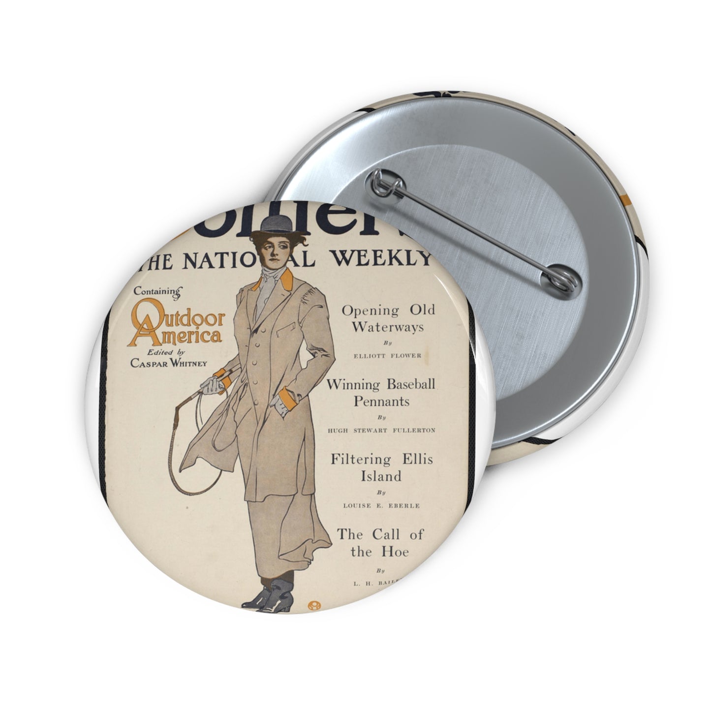 Collier's, the national weekly, containing Outdoor America Pin Buttons with Crisp Design