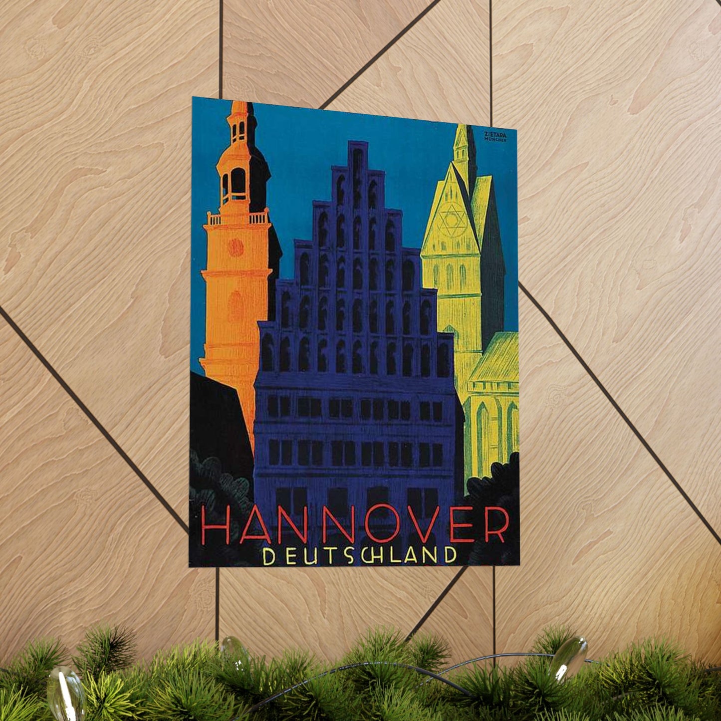 1930 circa Valentin Zietara Plakat Hannover, die Großstadt im Grünen High Quality Matte Wall Art Poster for Home, Office, Classroom