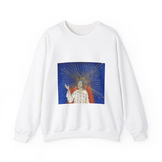 Detail, The Creation - Bible Historiale (c.1411), vol.1, f.3 - BL Royal MS 19 D III (cropped) White Heavy Blend Adult Crew Neck SweatShirt