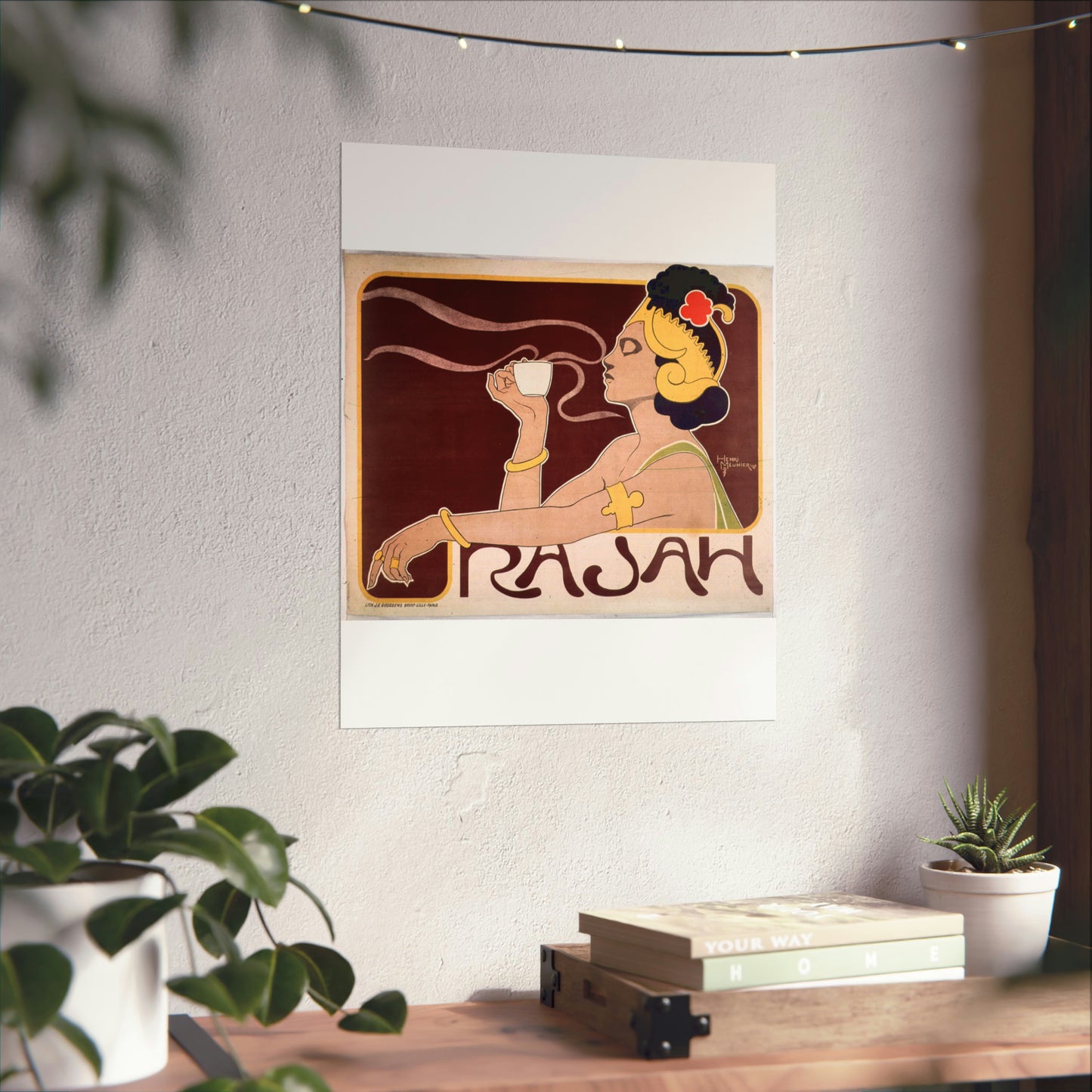 Poster - Rajah, Art Nouveau Poster - Public domain lithograph High Quality Matte Wall Art Poster for Home, Office, Classroom
