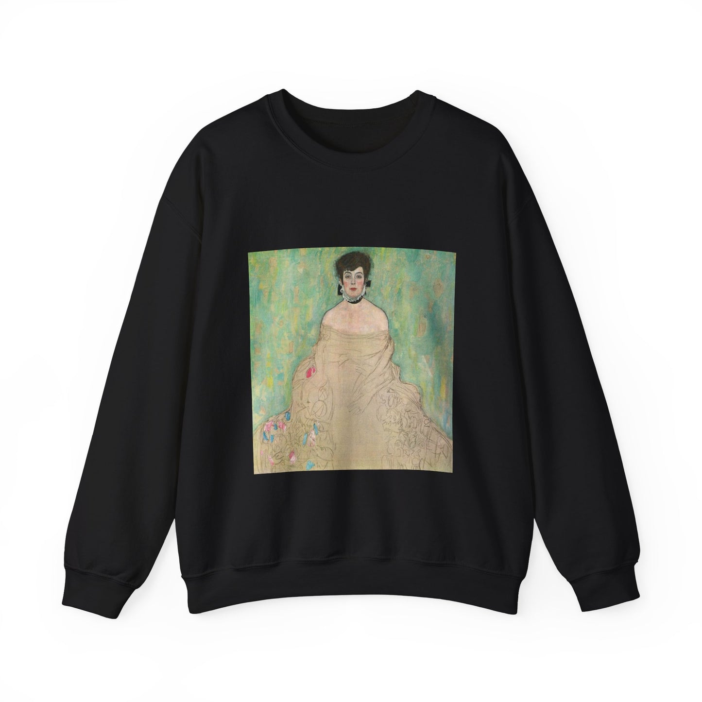 Gustav Klimt - Portrait of Amalie Zuckerkandl - Belvedere 7700 Black Heavy Blend Adult Crew Neck SweatShirt