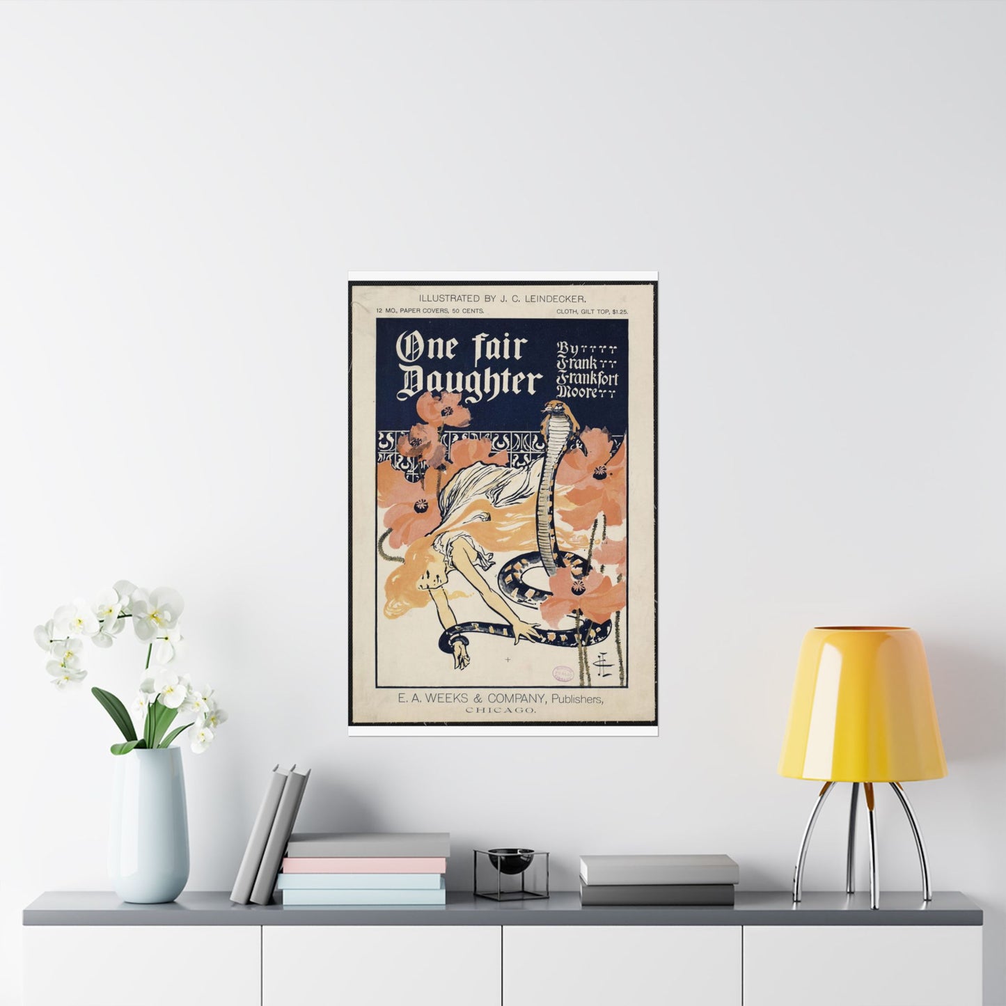 One fair daughter, by Frank Frankfort Moore High Quality Matte Wall Art Poster for Home, Office, Classroom