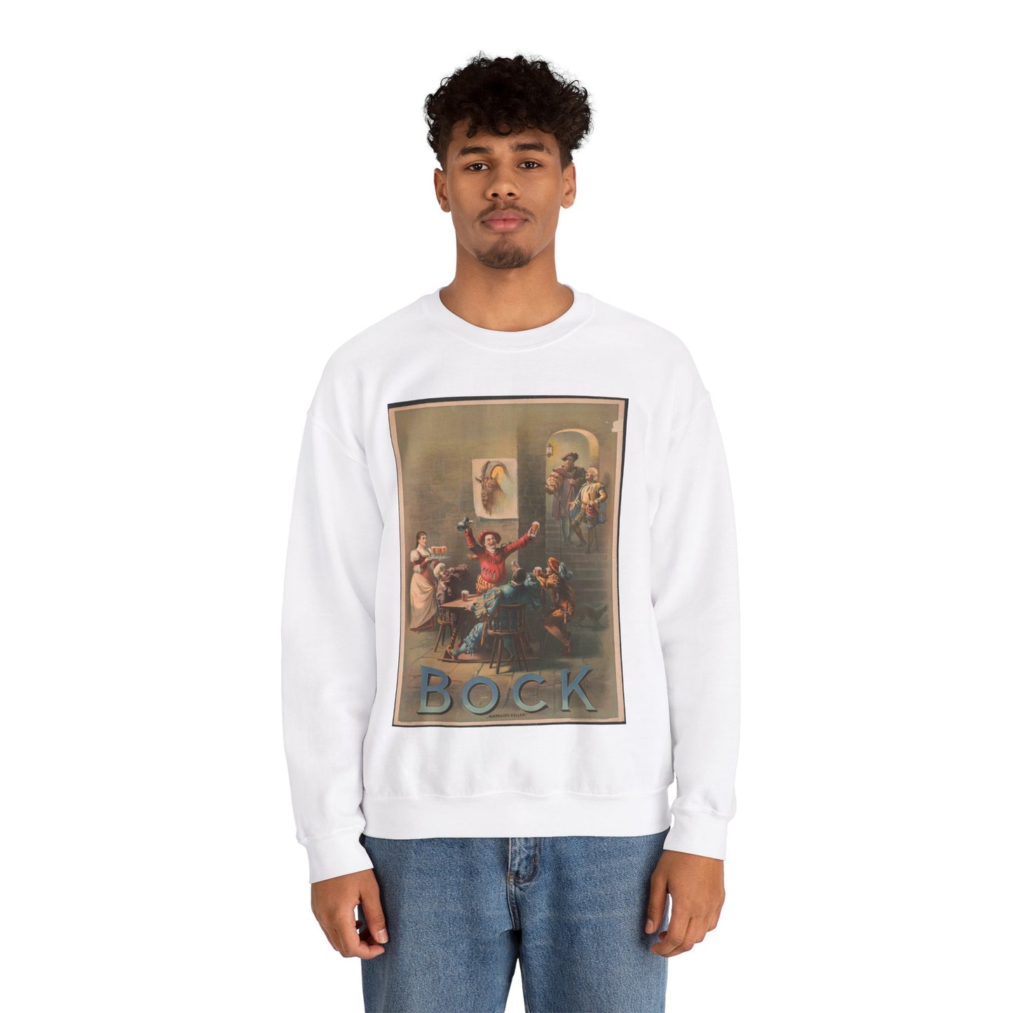 Bock, "Auerbach's keller" - Print, Library of Congress collection White Heavy Blend Adult Crew Neck SweatShirt