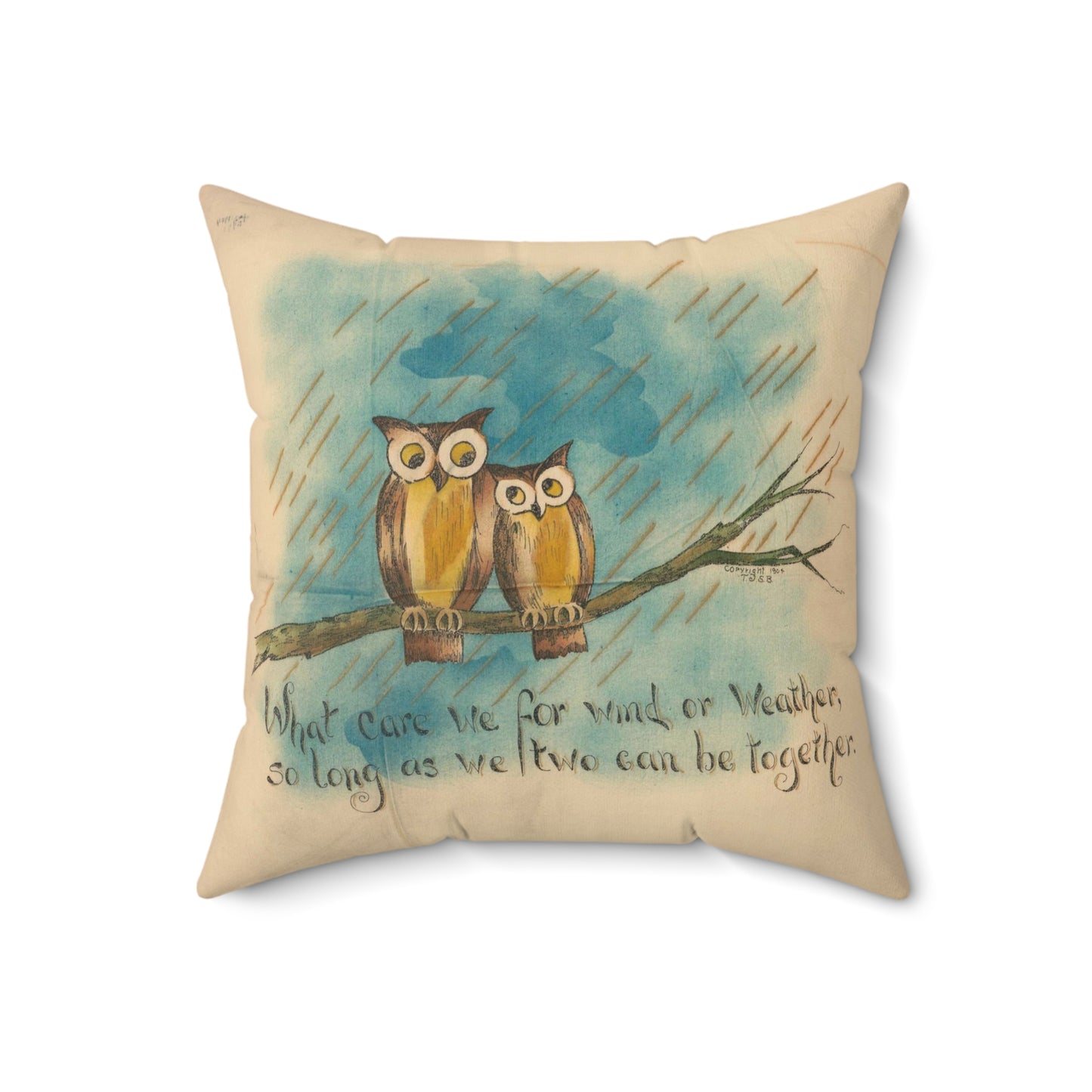 What care we for wind or weather, so long as we two can be together Decorative Accent Square Pillow