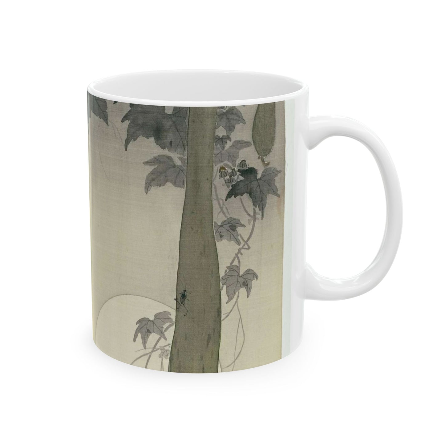 Wilde komkommer met volle maan, Ohara Koson Beautiful Novelty Ceramic Coffee Mug 11oz