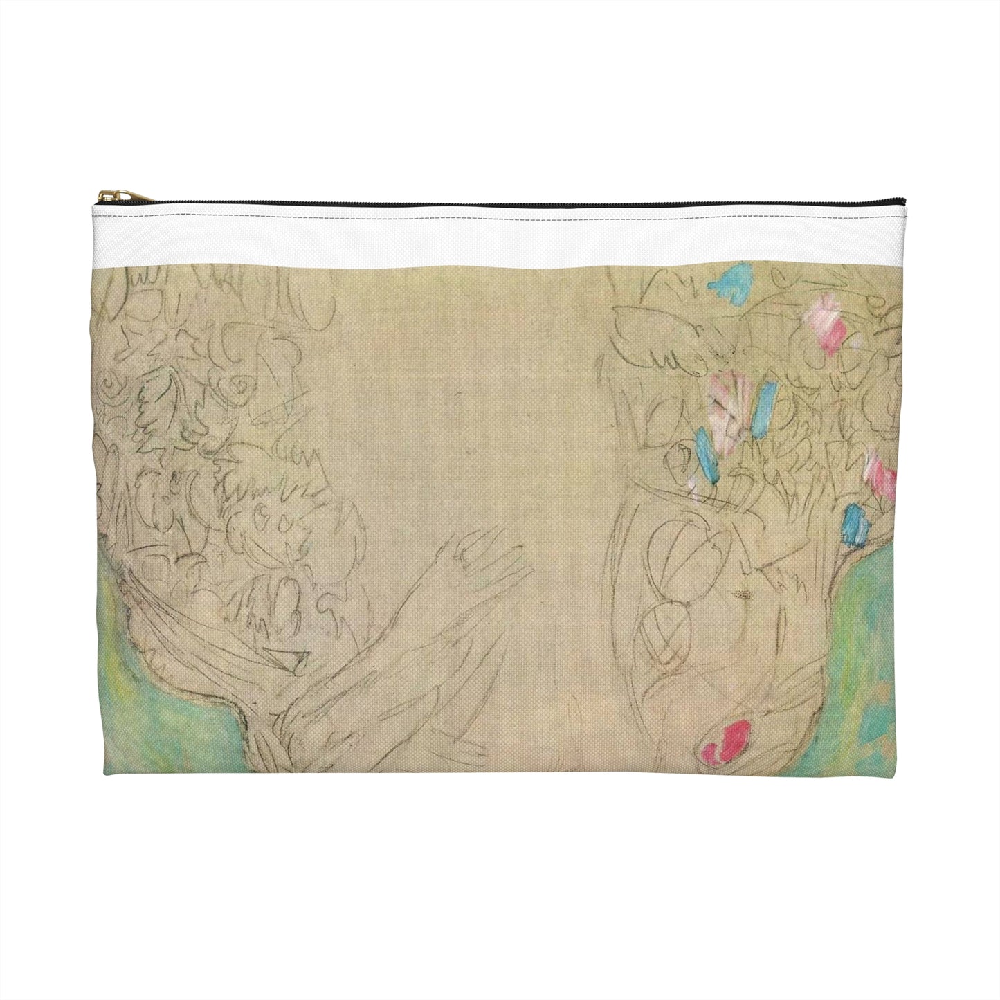 Gustav Klimt - Portrait of Amalie Zuckerkandl - Belvedere 7700 Large Organizer Pouch with Black Zipper