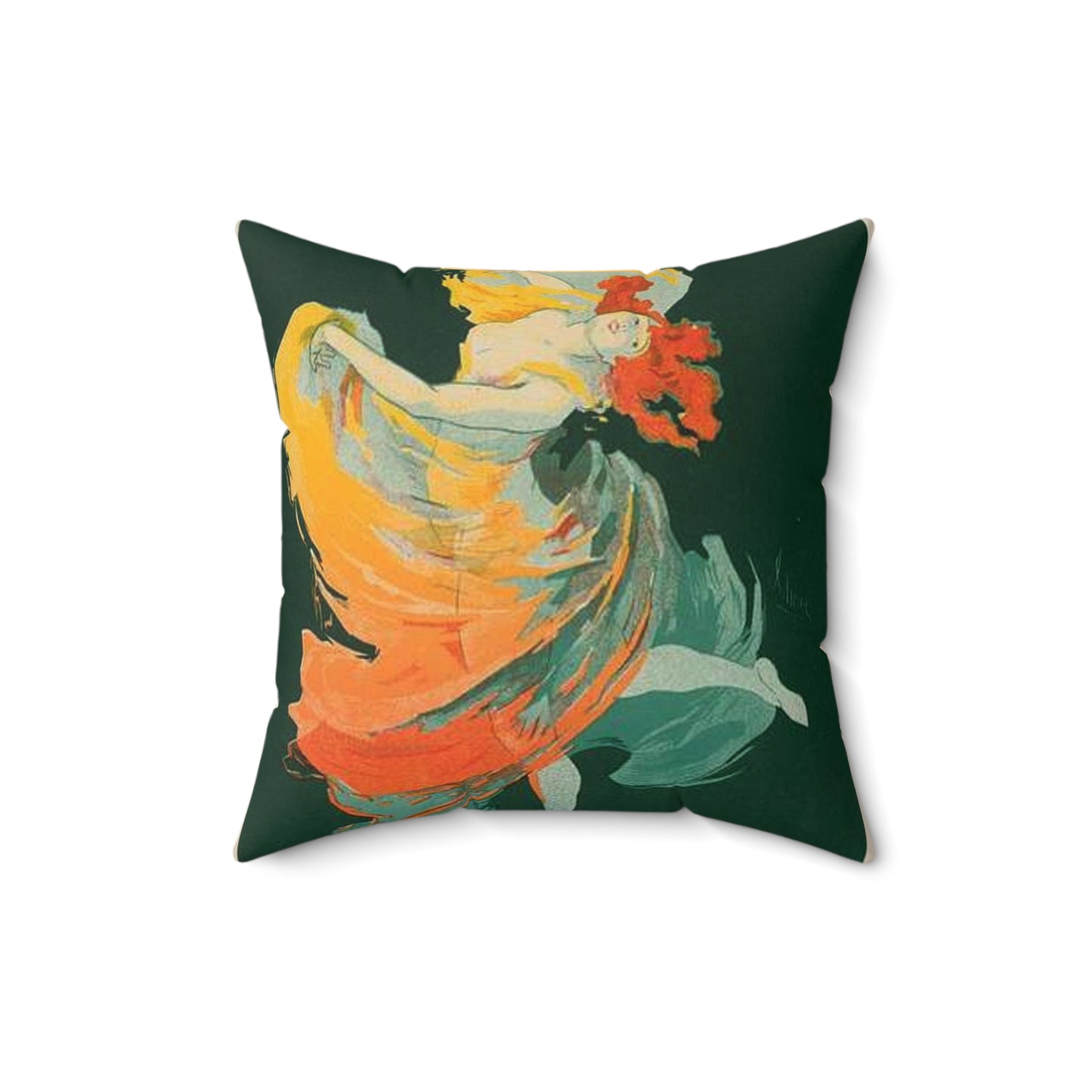 Affiche pour les Folies-Bergère, "la Loïe Fuller". Decorative Accent Square Pillow