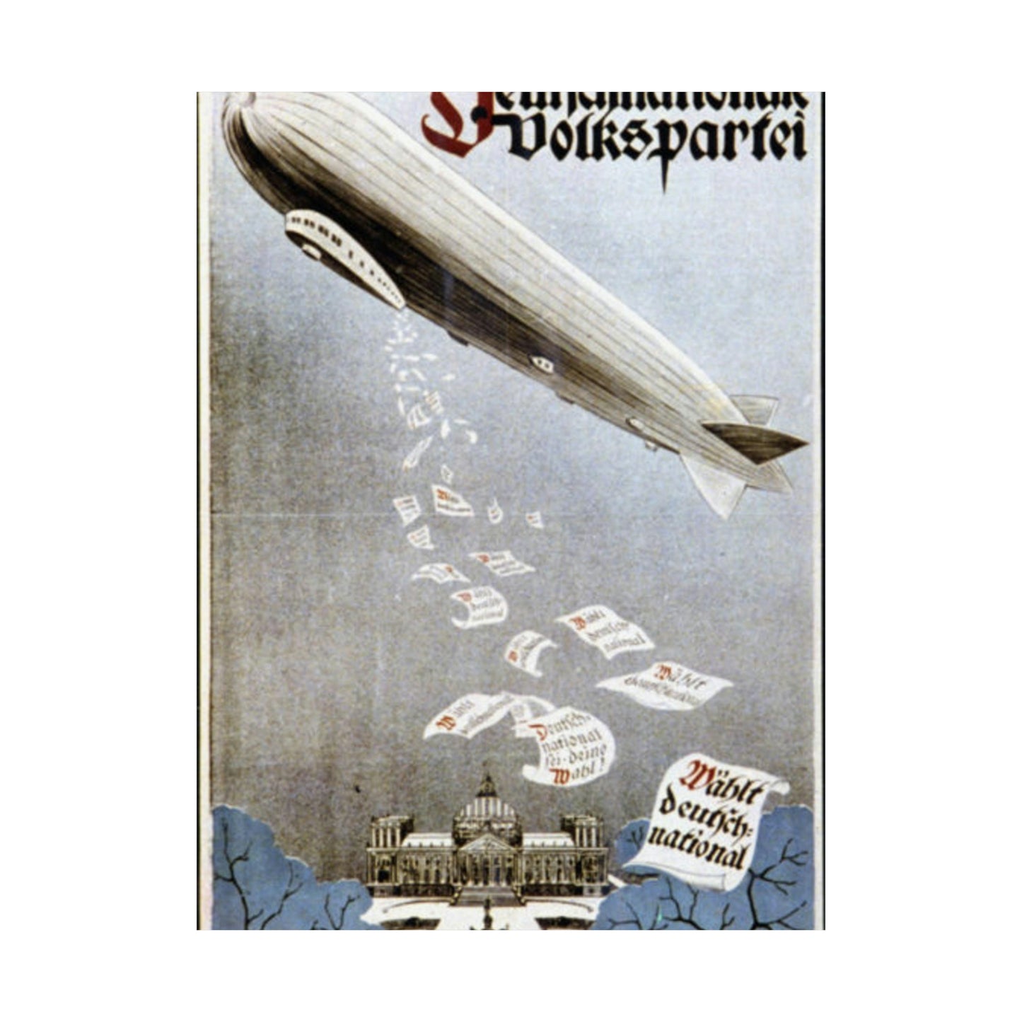 german election poster. oct 1924 -  Deutsche Zeppelin Reederei Company High Quality Matte Wall Art Poster for Home, Office, Classroom