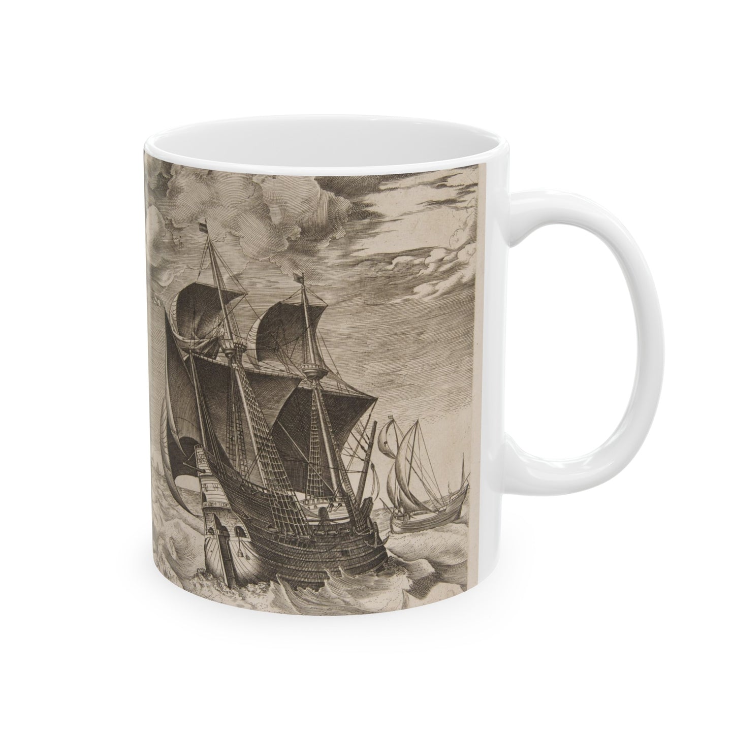 A Dutch Hulk and a Boeier from The Sailing Vessels Beautiful Novelty Ceramic Coffee Mug 11oz