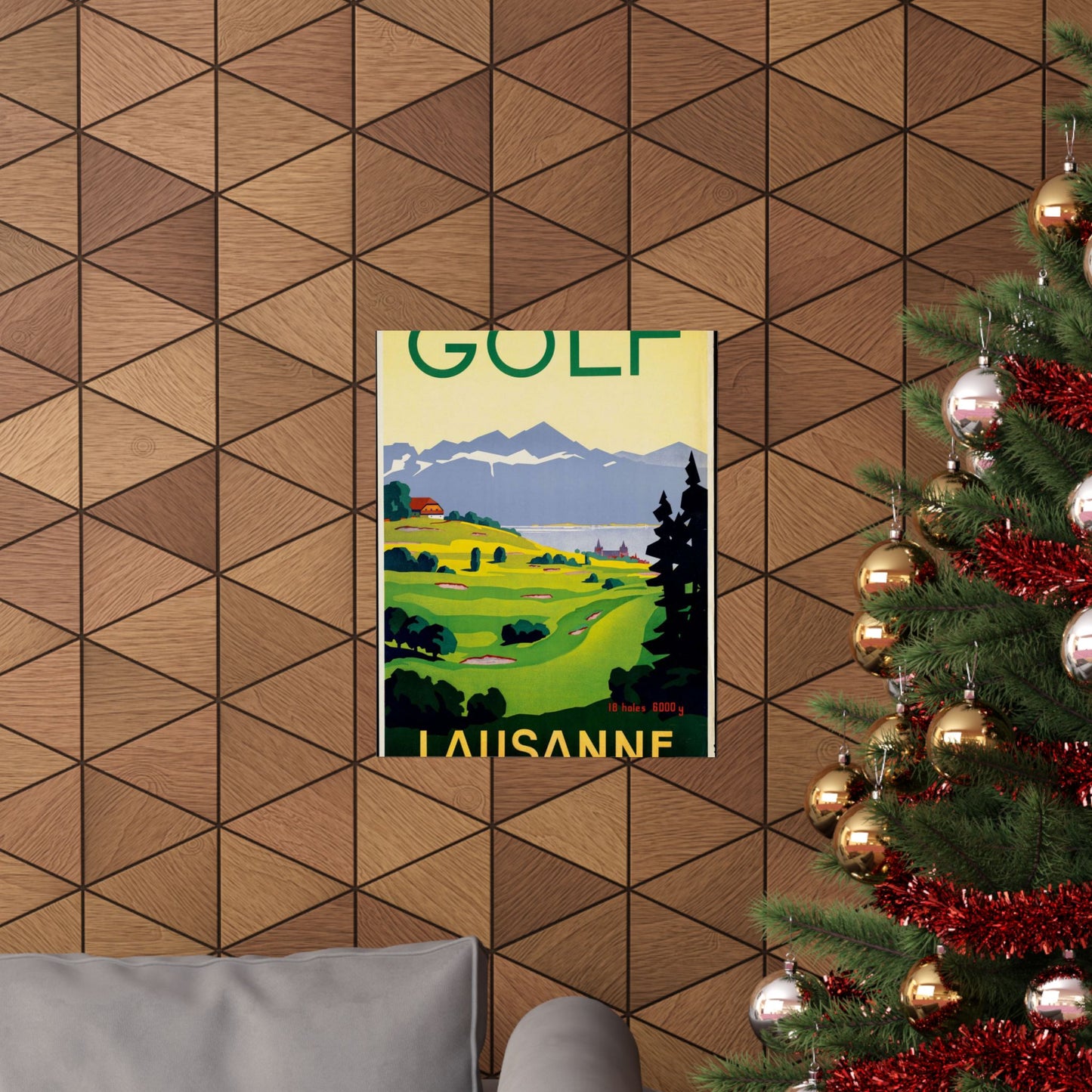 Poster - Golf. Lausanne - Public domain lithograph High Quality Matte Wall Art Poster for Home, Office, Classroom