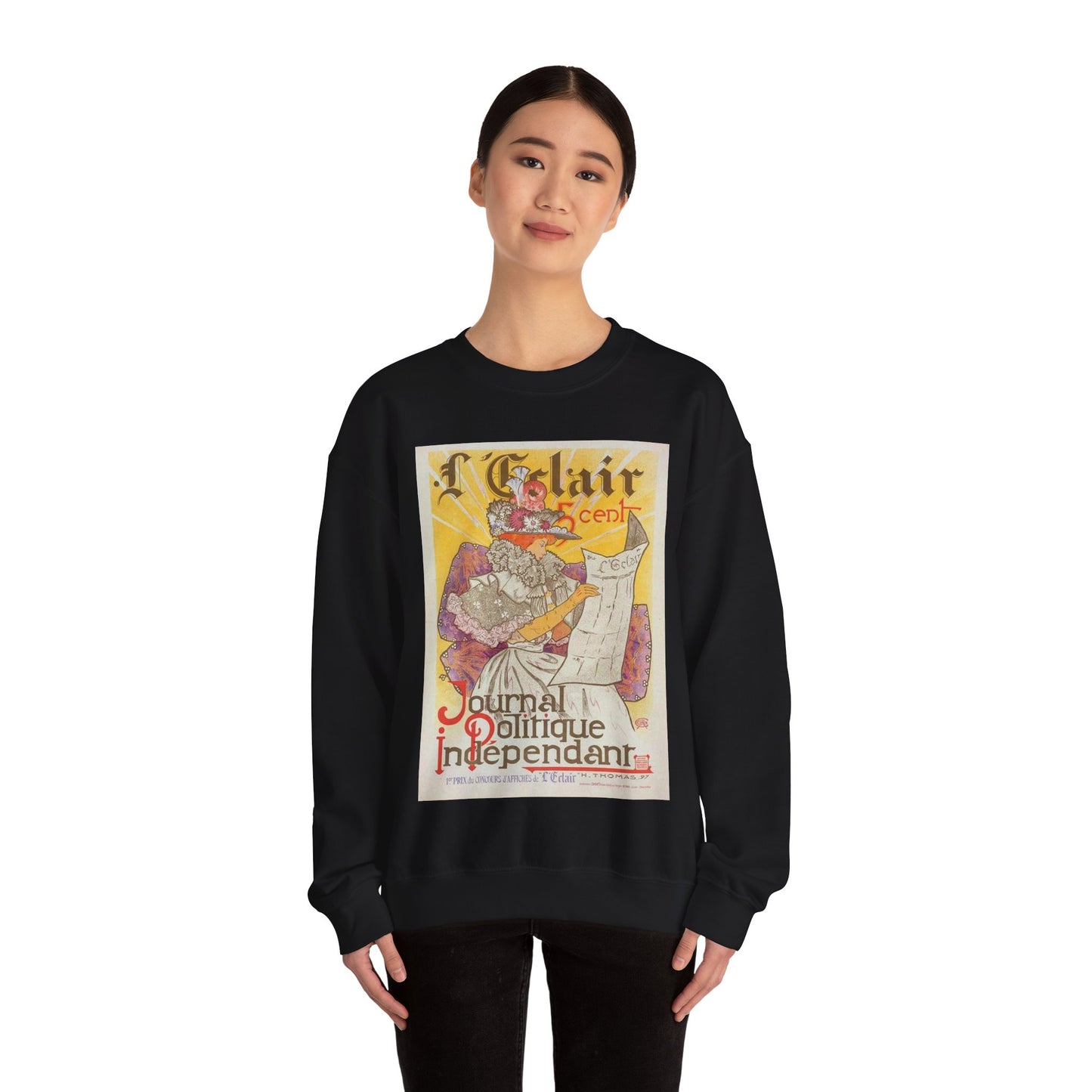 Affiche pour le journal "l'Éclair". Black Heavy Blend Adult Crew Neck SweatShirt