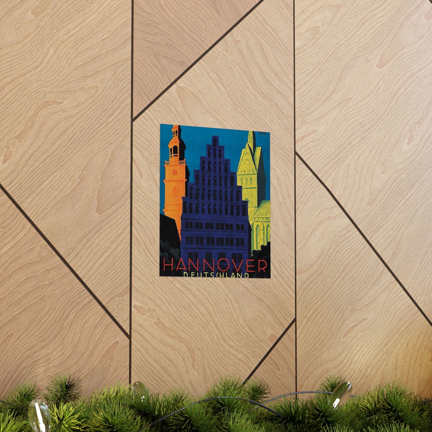 1930 circa Valentin Zietara Plakat Hannover, die Großstadt im Grünen High Quality Matte Wall Art Poster for Home, Office, Classroom