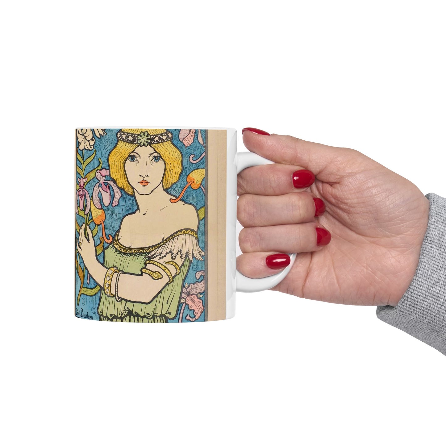 Paul Emile Berthon - Salon des Cent (17) - 1895 Beautiful Novelty Ceramic Coffee Mug 11oz