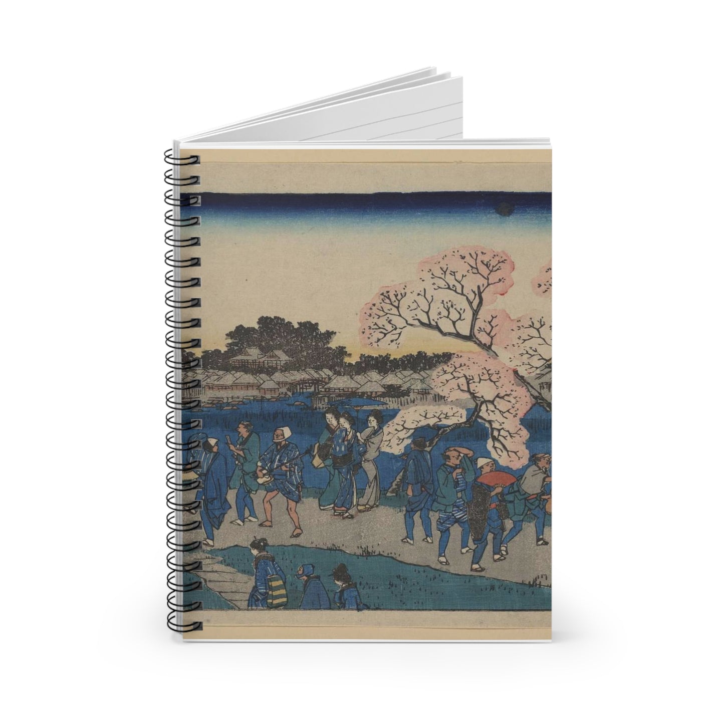 Sumida tsutsumi hanami no zu Andō Hiroshige Spiral Bound Ruled Notebook with Printed Cover