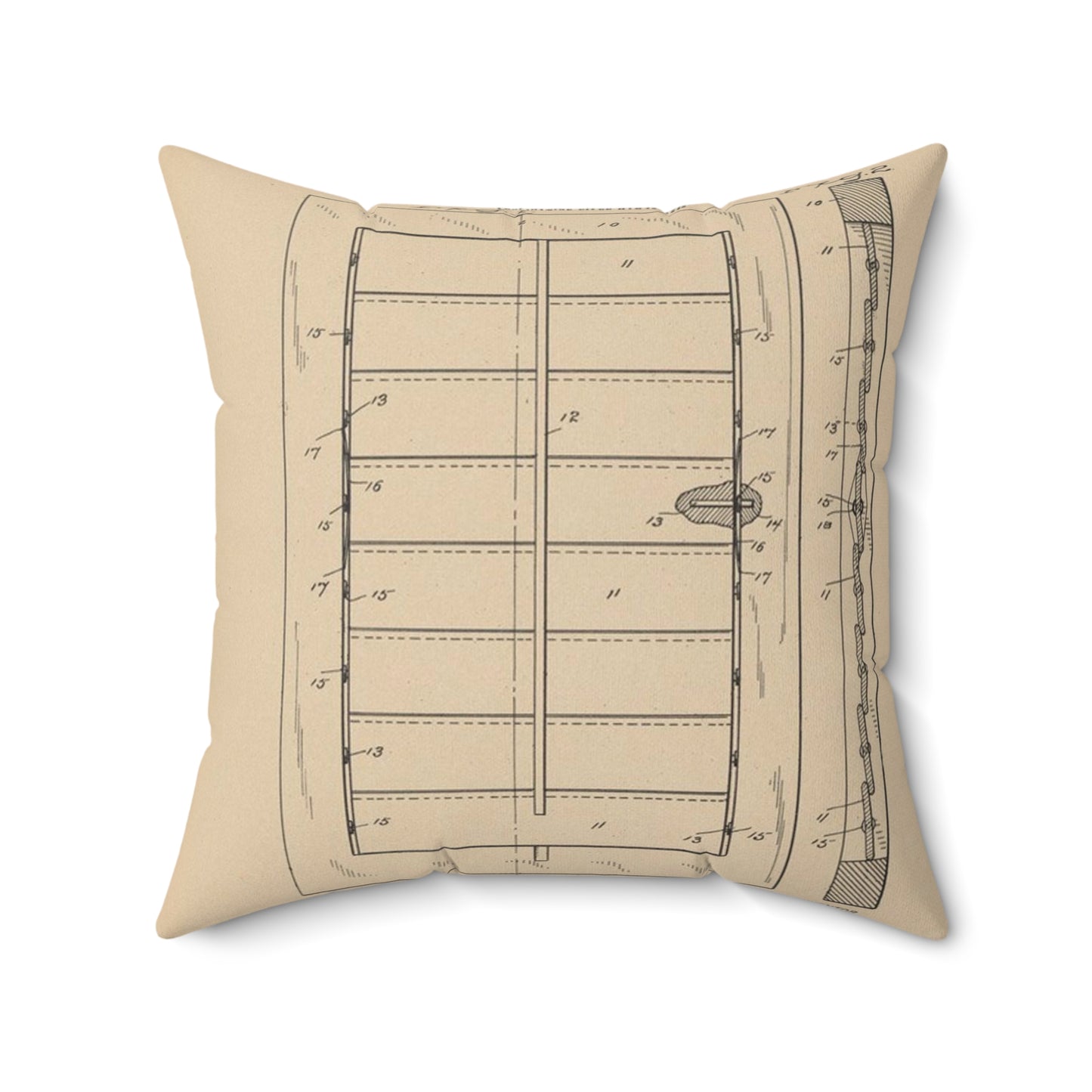 Patent Drawing of Engine - for a Window Blind Public domain  image Decorative Accent Square Pillow