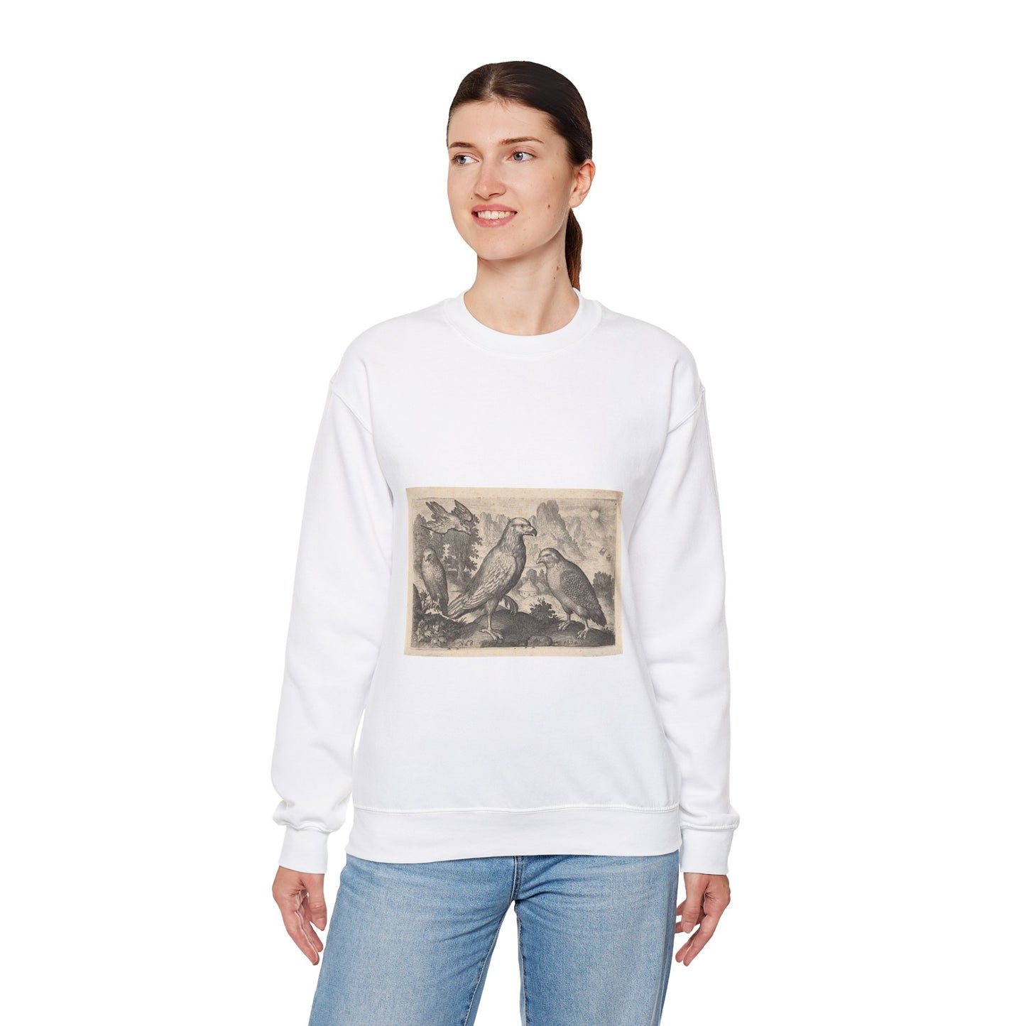 Abraham de Bruyn - Arend en andere roofvogels White Heavy Blend Adult Crew Neck SweatShirt