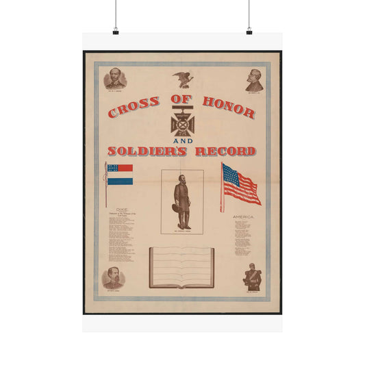 Cross of honor and soldier's record, united daughters confederacy, to the U.C.V High Quality Matte Wall Art Poster for Home, Office, Classroom