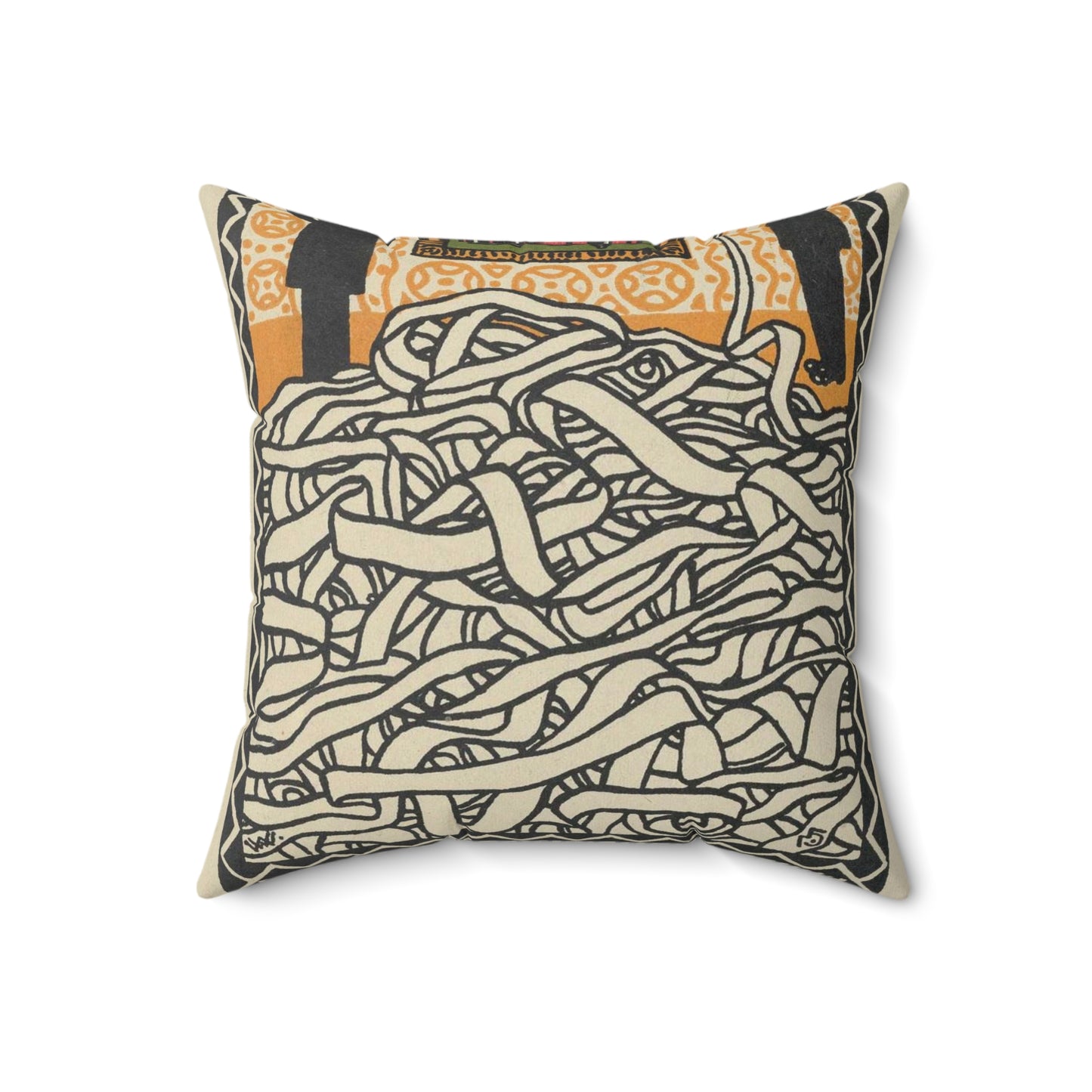 Gespräch eines Redakheurs mit einem Staatsmann Editor's Conservation with a Statesman) Decorative Accent Square Pillow