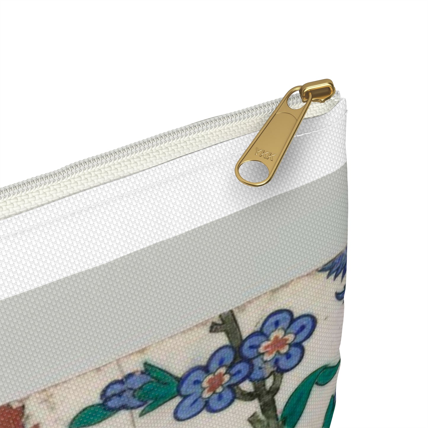 Tegeltableau van vier met een samenhangend patroon van palmetten, bladvormen en bloemen versierde tegels Large Organizer Pouch with Black Zipper