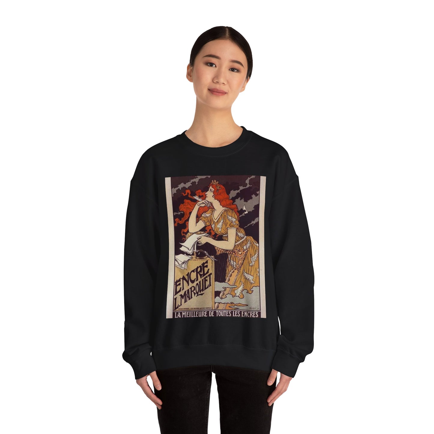 Affiche pour l' "Encre Marquet". Black Heavy Blend Adult Crew Neck SweatShirt