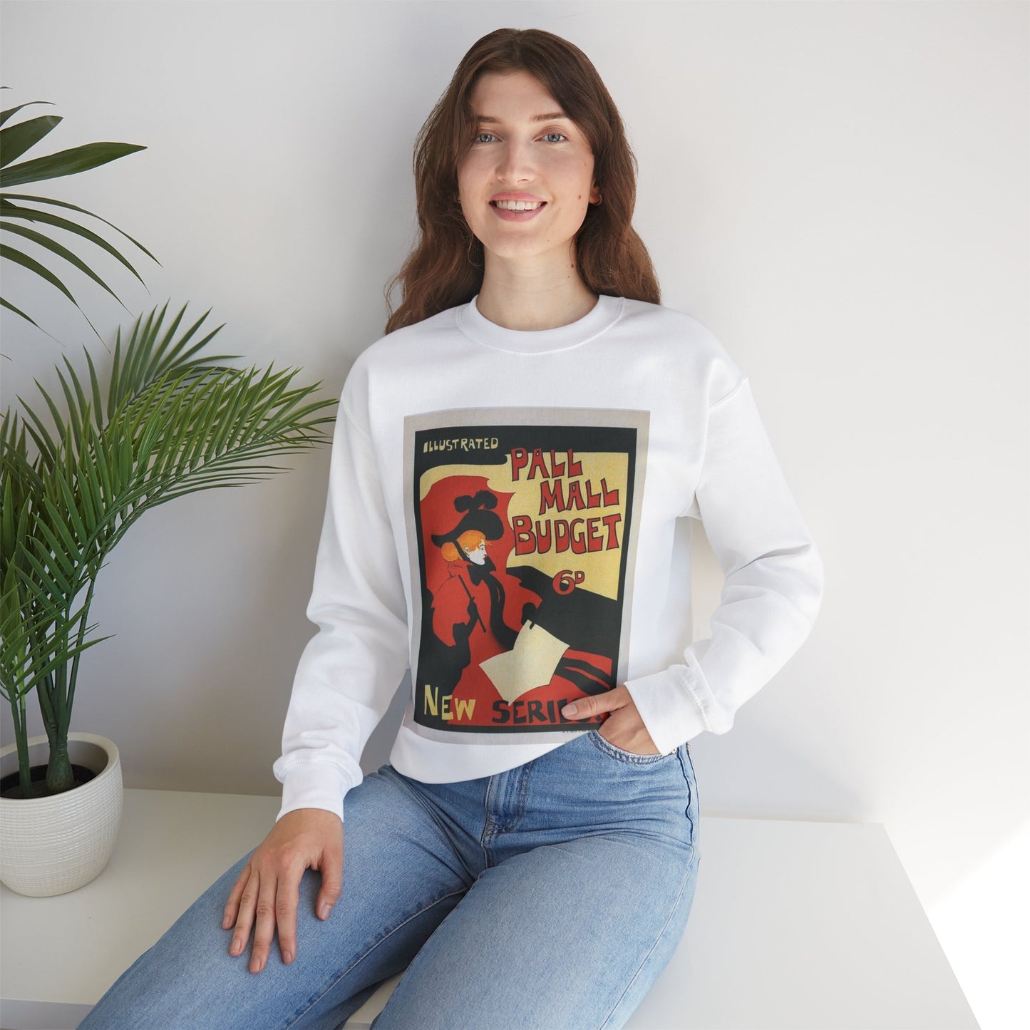 Affiche anglaise pour la revue hebdomadaire "Illustrated Pall Mall Budget". White Heavy Blend Adult Crew Neck SweatShirt