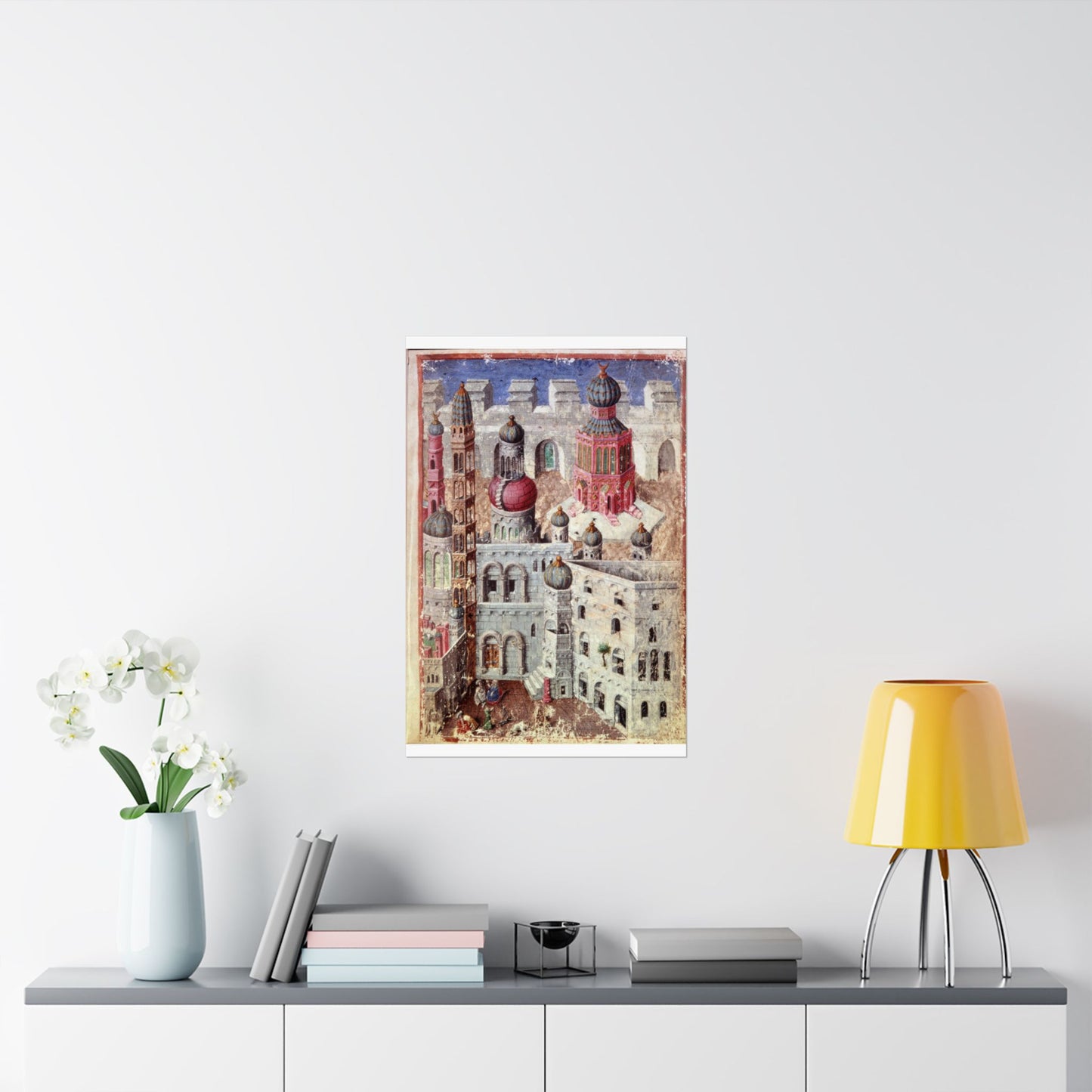 Jerusalem from BL Eg 1070, f. 5 High Quality Matte Wall Art Poster for Home, Office, Classroom