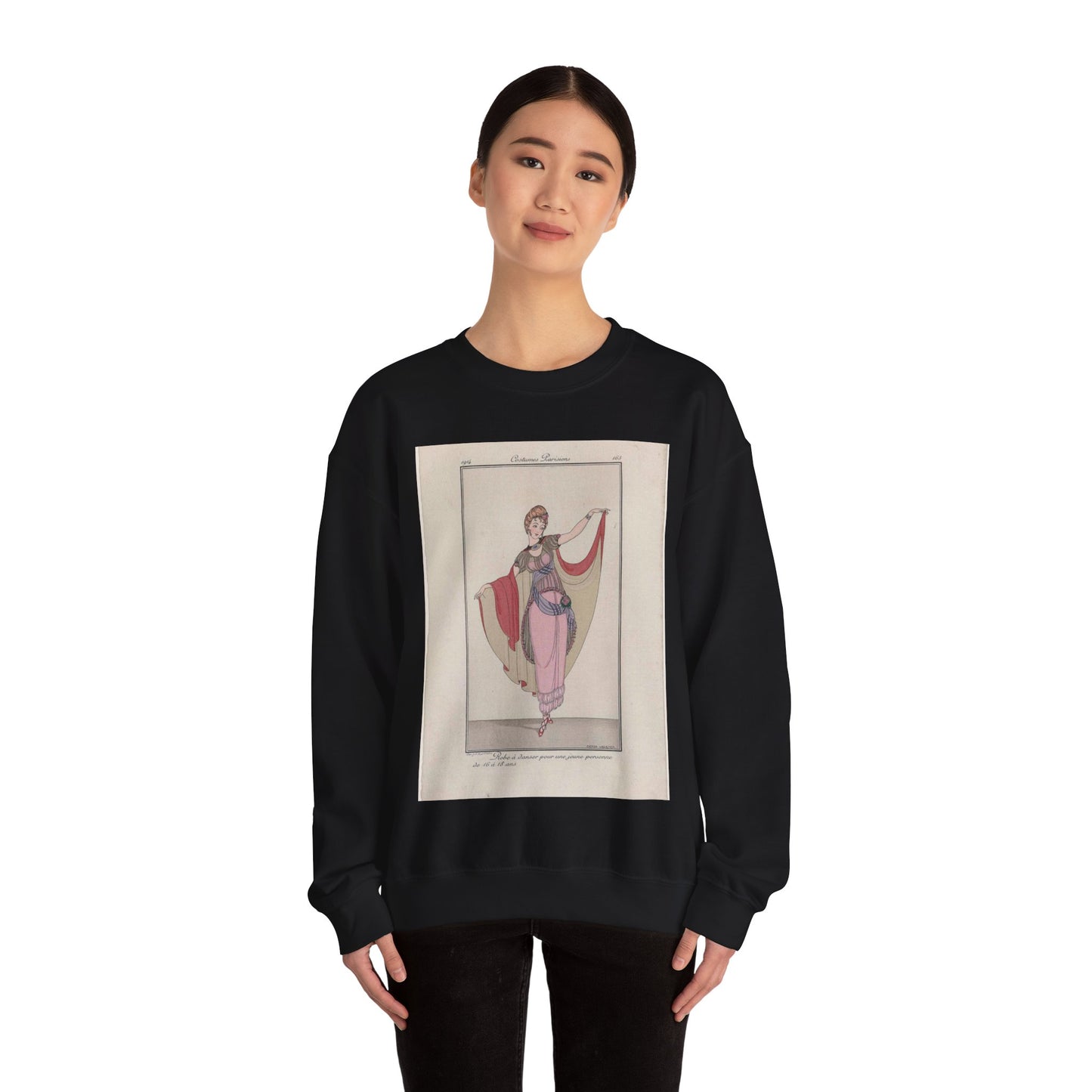 Journal des Dames et des Modes, Costumes Parisiens, 1914, No. 165 : Robe à danser (...) Black Heavy Blend Adult Crew Neck SweatShirt