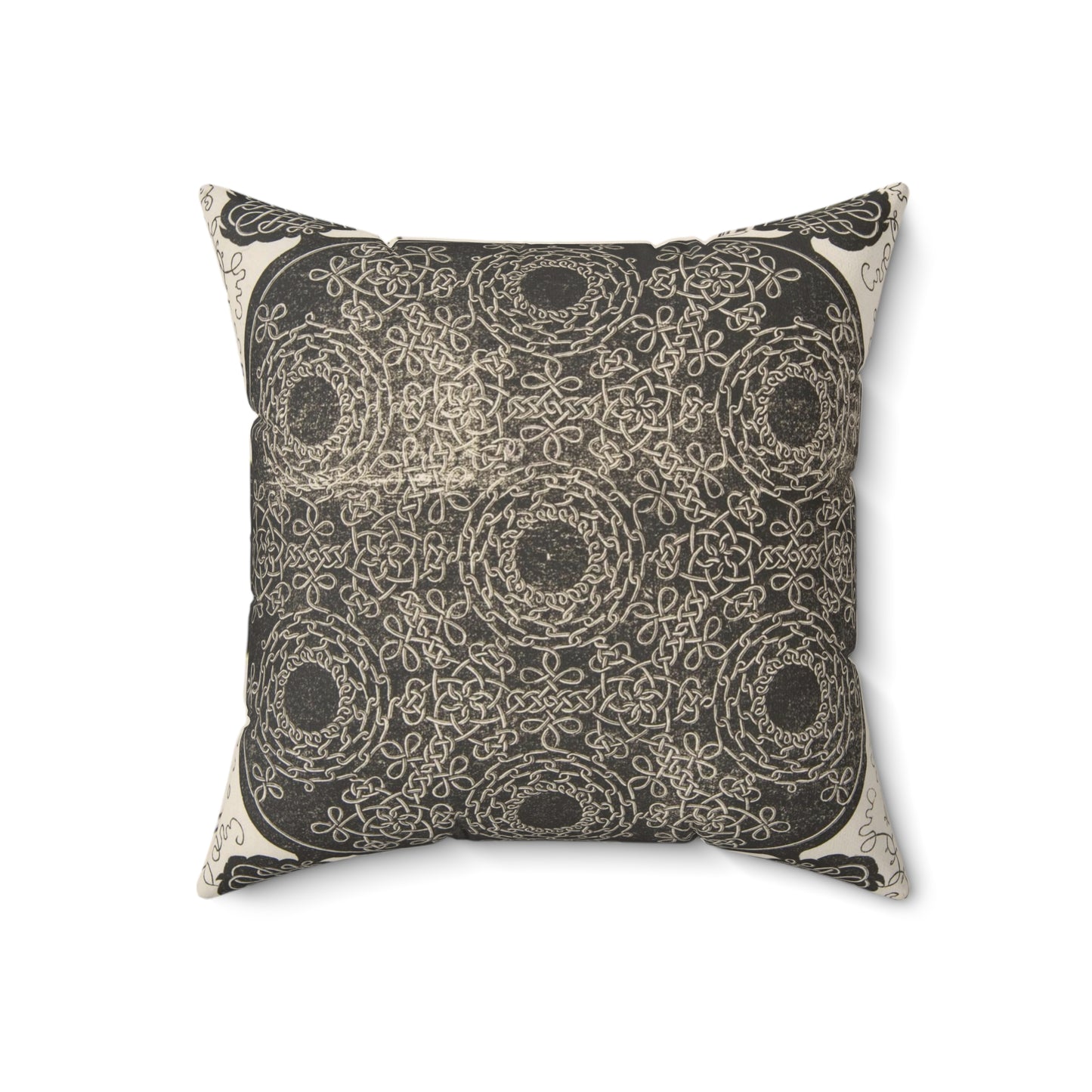 “The Sixth Knot”. Interlaced Roundel with Seven Wreaths Decorative Accent Square Pillow