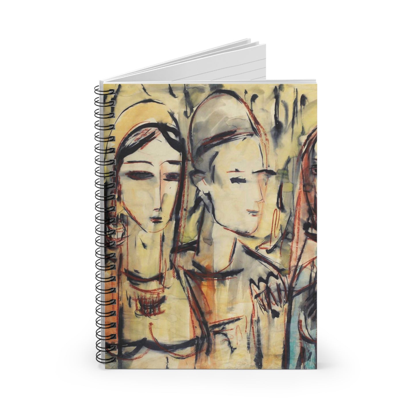 Sans titre - A painting of a group of women standing next to each other Spiral Bound Ruled Notebook with Printed Cover