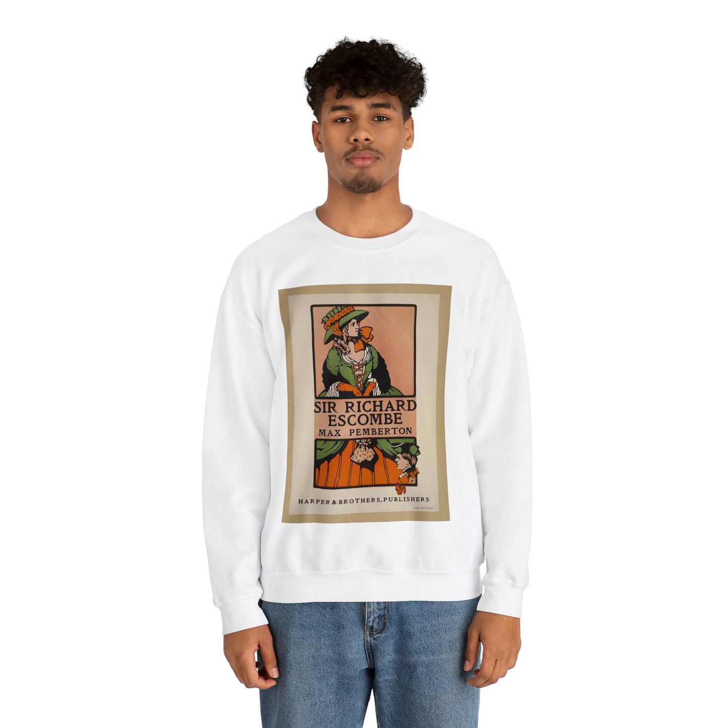 Sir Richard Escombe. - Drawing. Public domain image. White Heavy Blend Adult Crew Neck SweatShirt