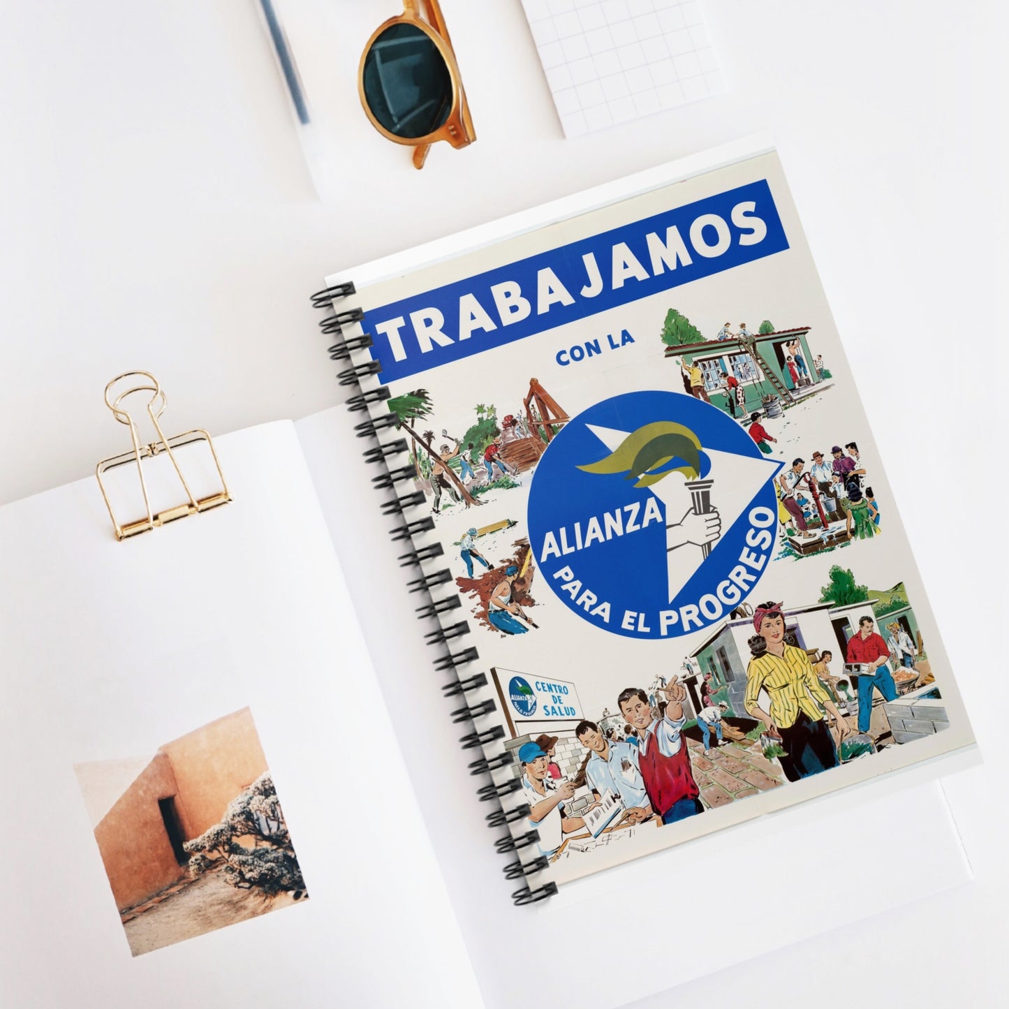 Alliance Posters, Cold War American Propaganda poster Spiral Bound Ruled Notebook with Printed Cover