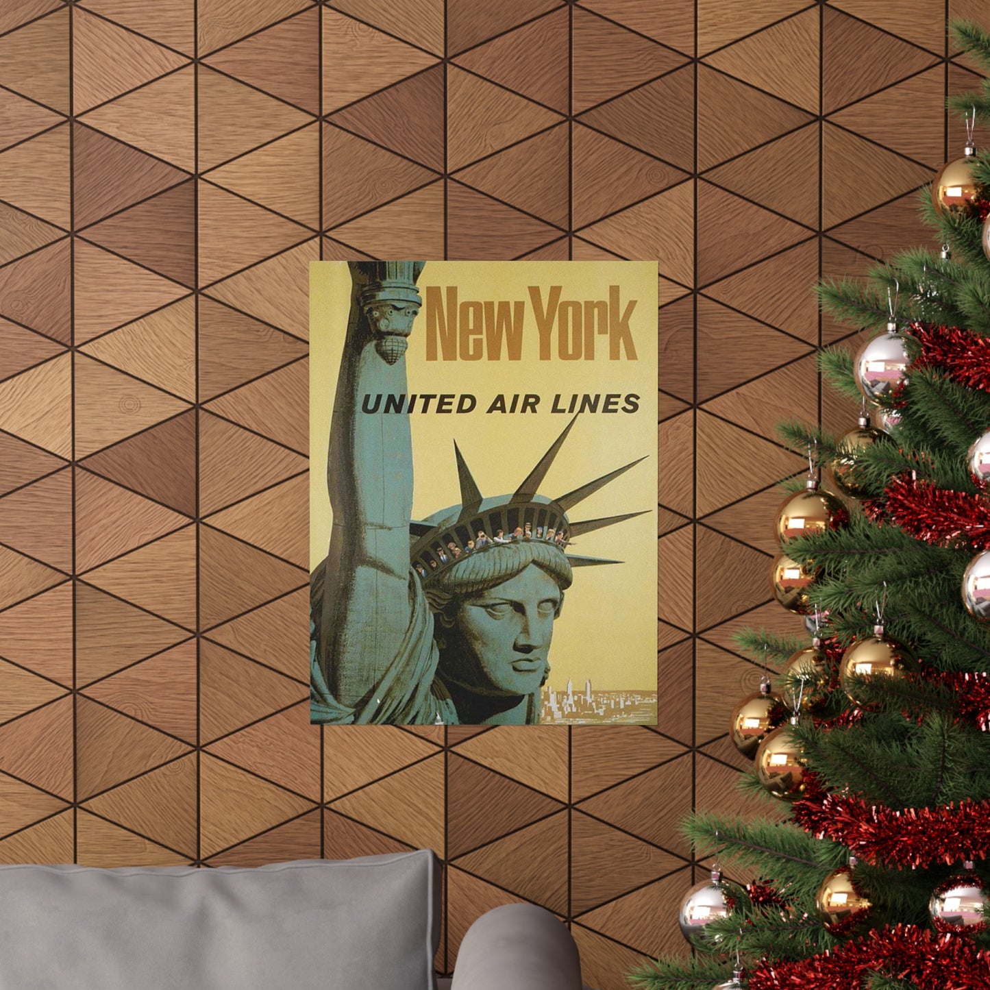 United Airlines New York Poster (19477941155) High Quality Matte Wall Art Poster for Home, Office, Classroom