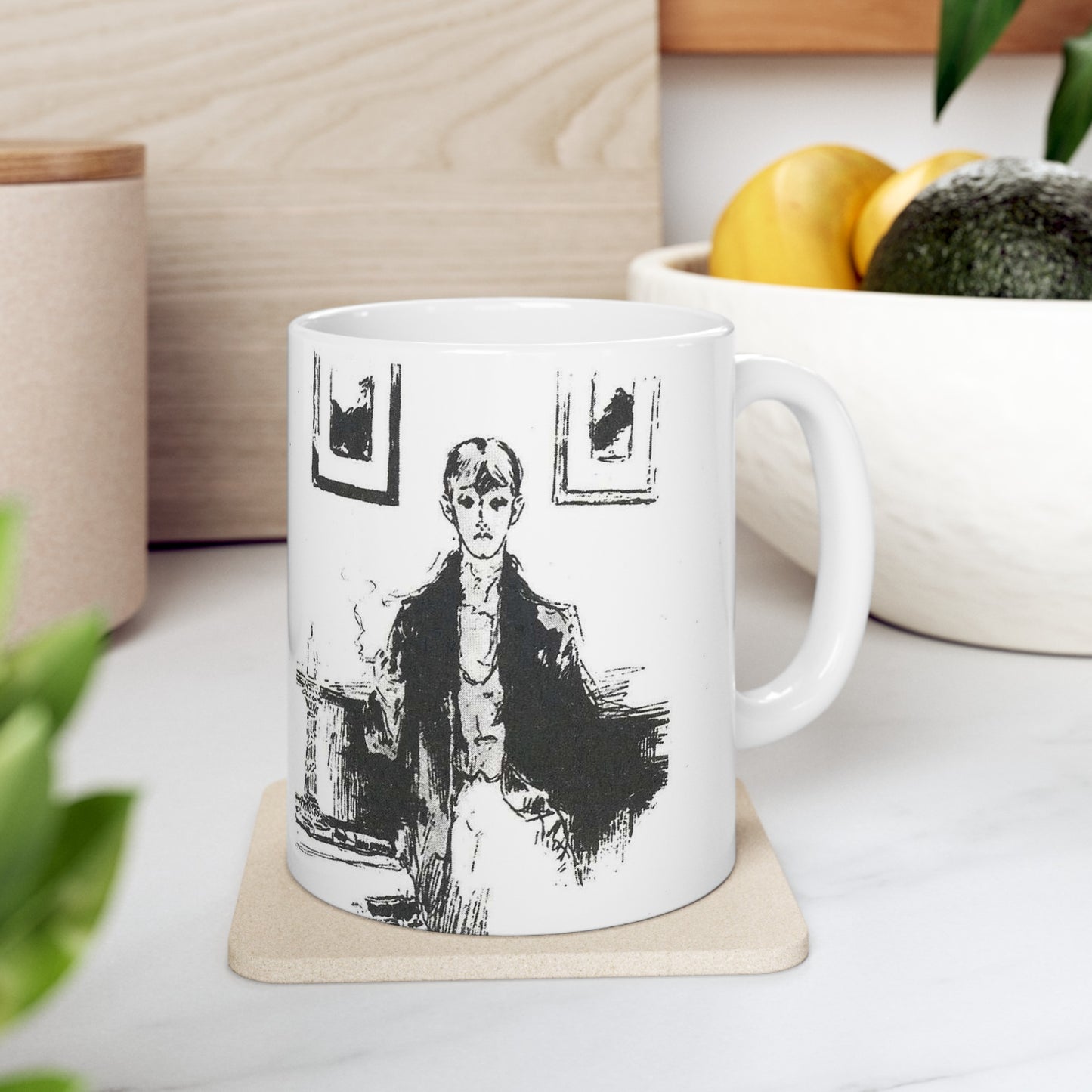 Aubrey Beardsley 5 - A drawing of a woman sitting on a couch Beautiful Novelty Ceramic Coffee Mug 11oz