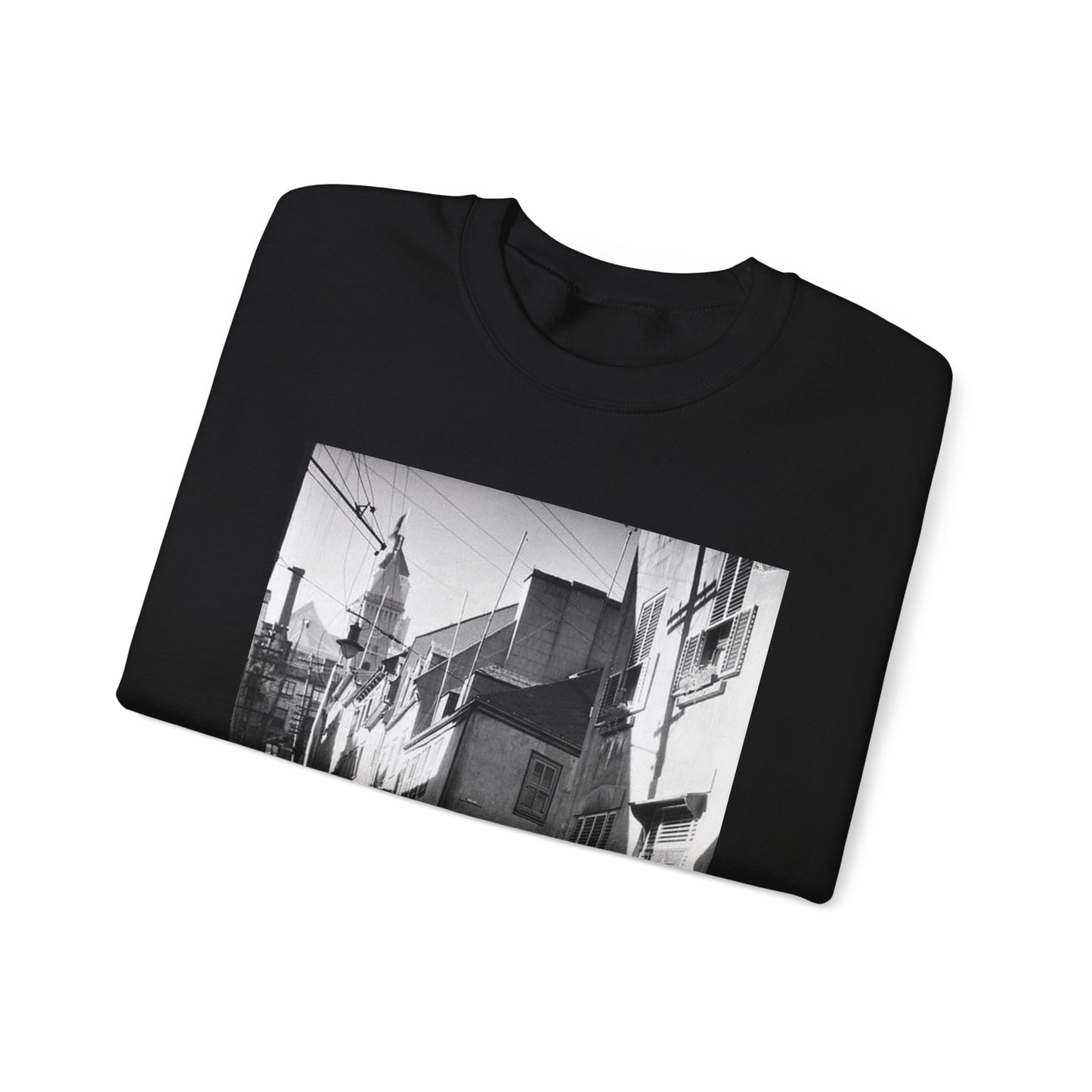 Rue St-Flavien, Quebec City, 1932 Black Heavy Blend Adult Crew Neck SweatShirt