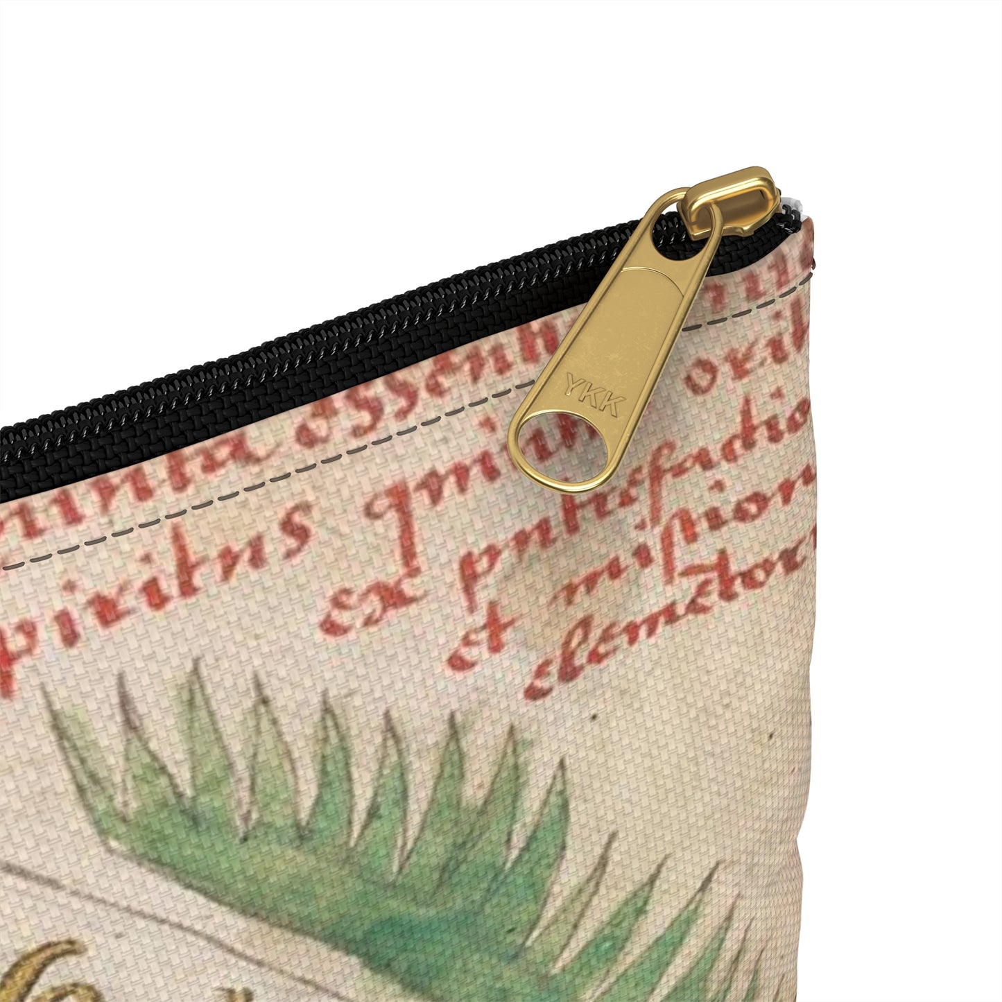 Bird from BL Sloane 1171, f. 19v Large Organizer Pouch with Black Zipper