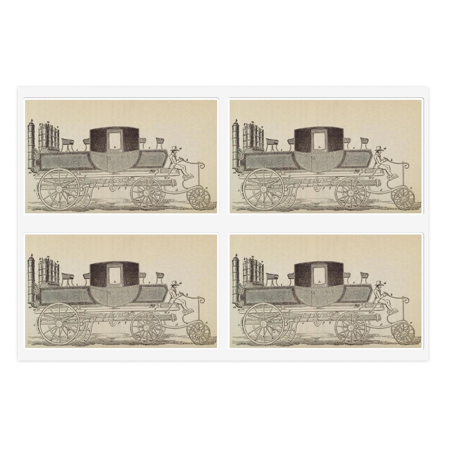 Patent Drawing of Engine - Patent steam carriage, by Mr. Goldsworthy Gurney, of Argyle Street, London, 1826 Public domain  image Laminated UV Protective Vinyl Stickers
