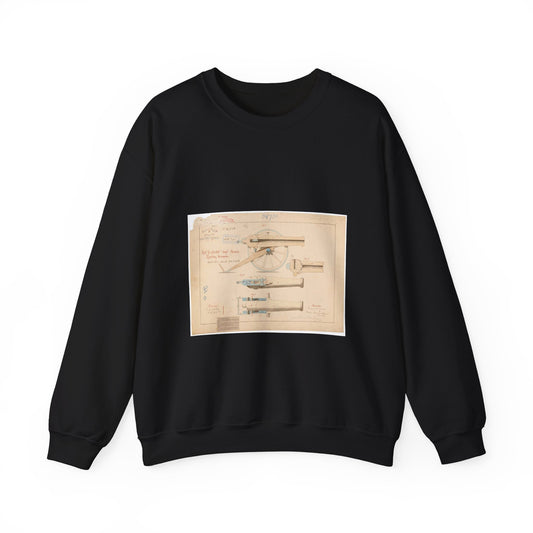 Patent drawing - Drawing of Improved Breech Loading Cannon Public domain  image Black Heavy Blend Adult Crew Neck SweatShirt