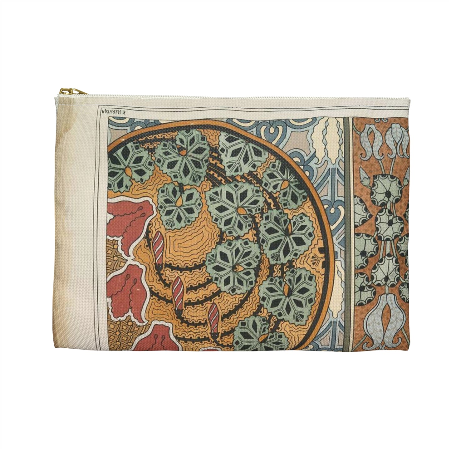 Cyclamen, E. Hervegh. Eugene Grasset, compiler Large Organizer Pouch with Black Zipper