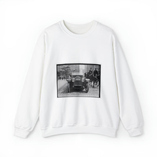 G.G.B. i.e., George Grantham Bain in Stutz White Heavy Blend Adult Crew Neck SweatShirt