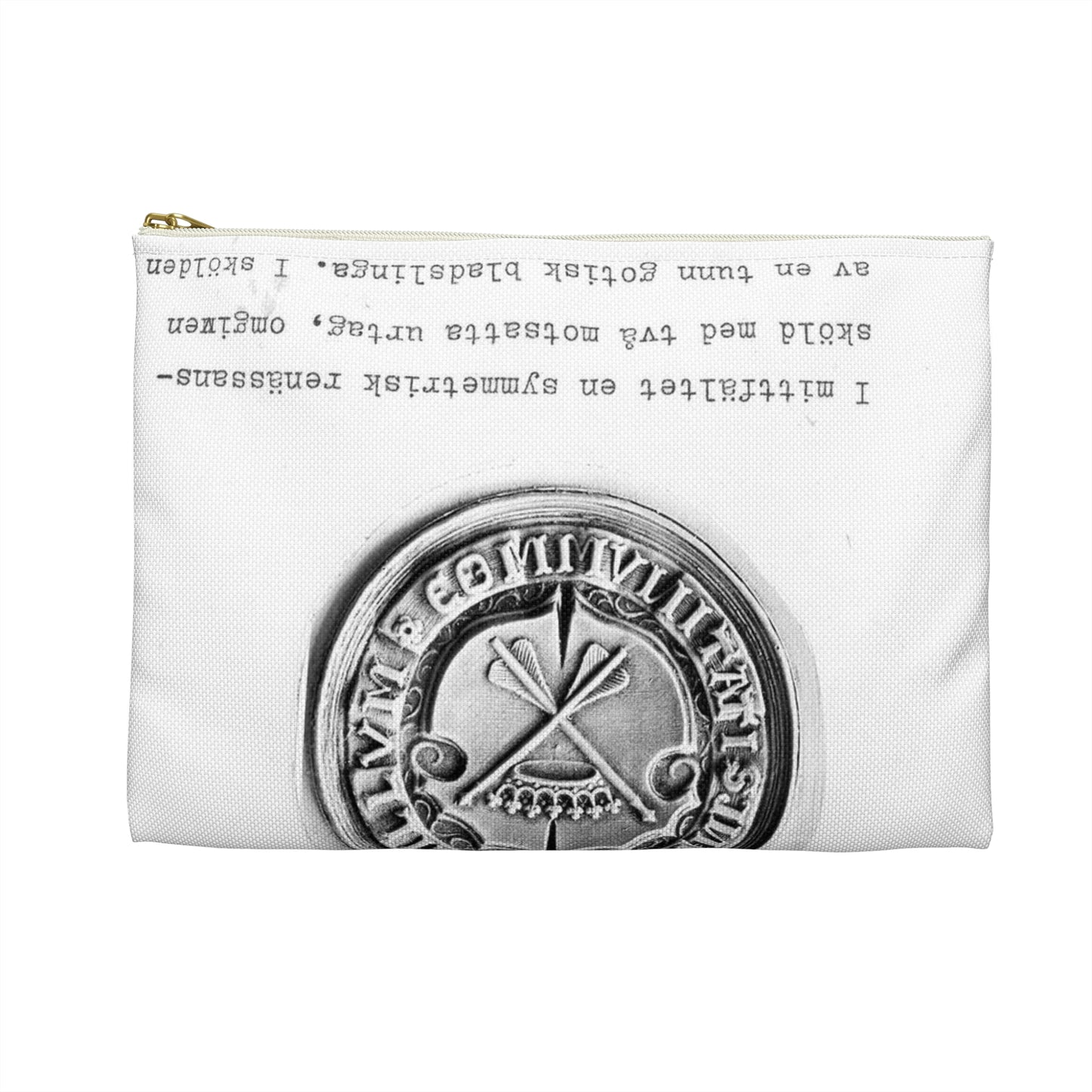 sigill (Dalarnas Landskapssigill från 1520-talet) Large Organizer Pouch with Black Zipper