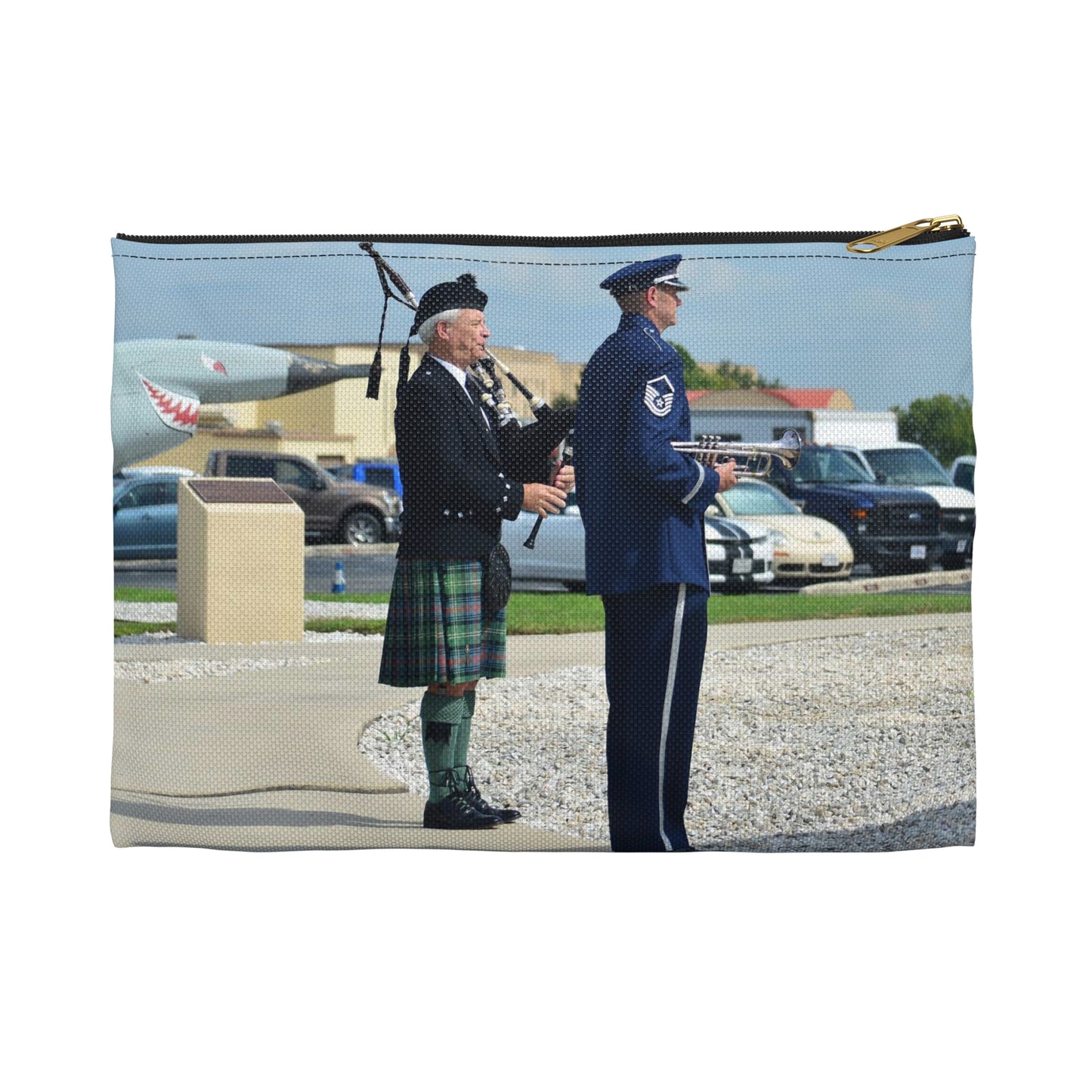 During the Twenty-Fifth Air Force Remembrance Ceremony Large Organizer Pouch with Black Zipper