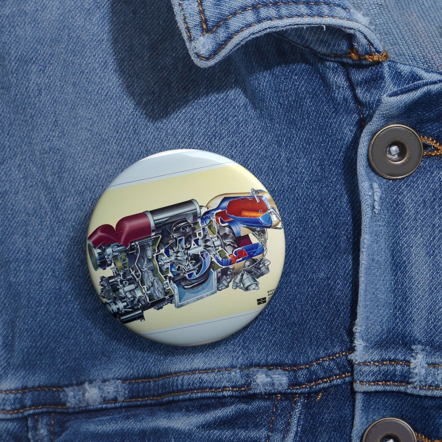 JET ENGINES, NASA Technology Images Pin Buttons with Crisp Design